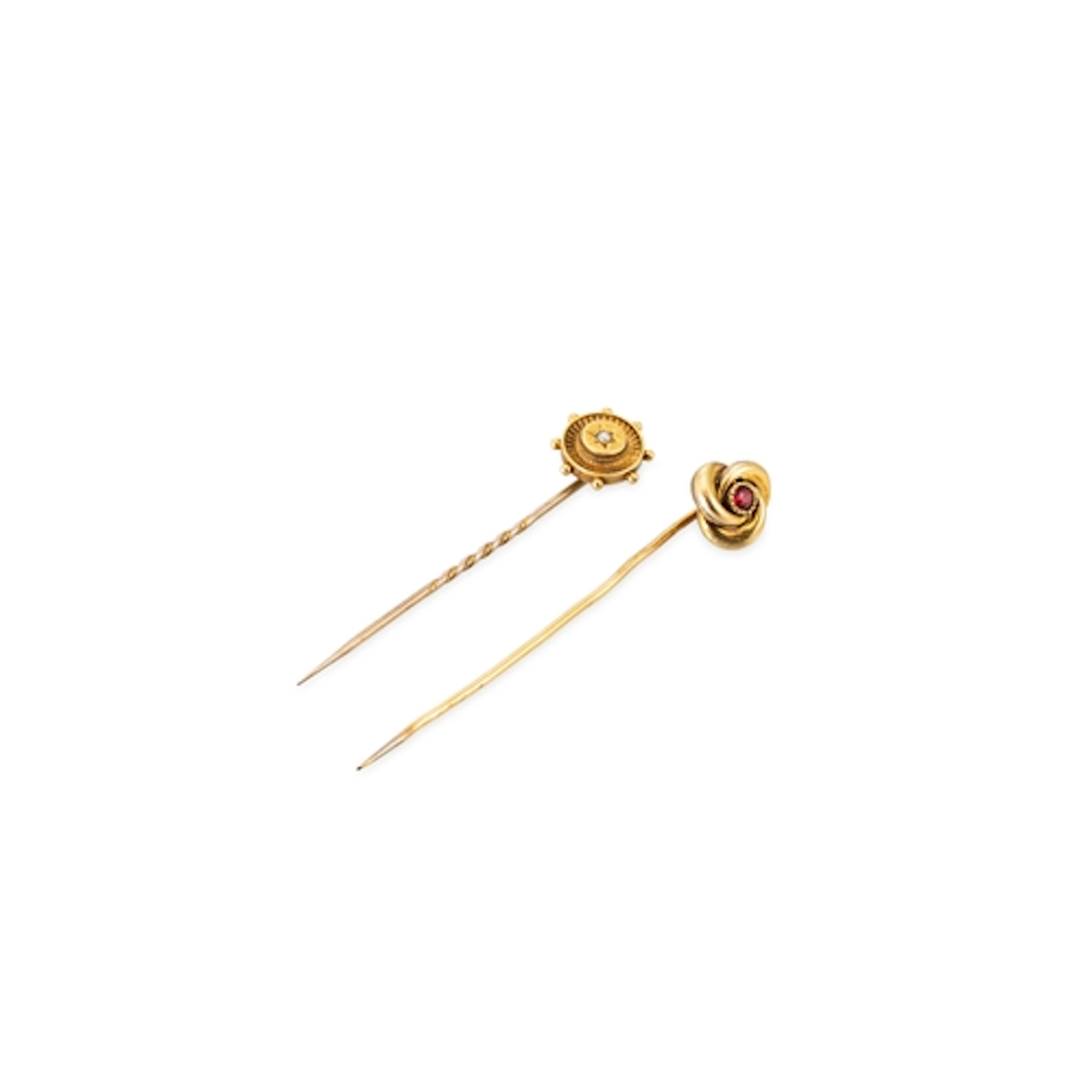 TWO ANTIQUE STICK PINS