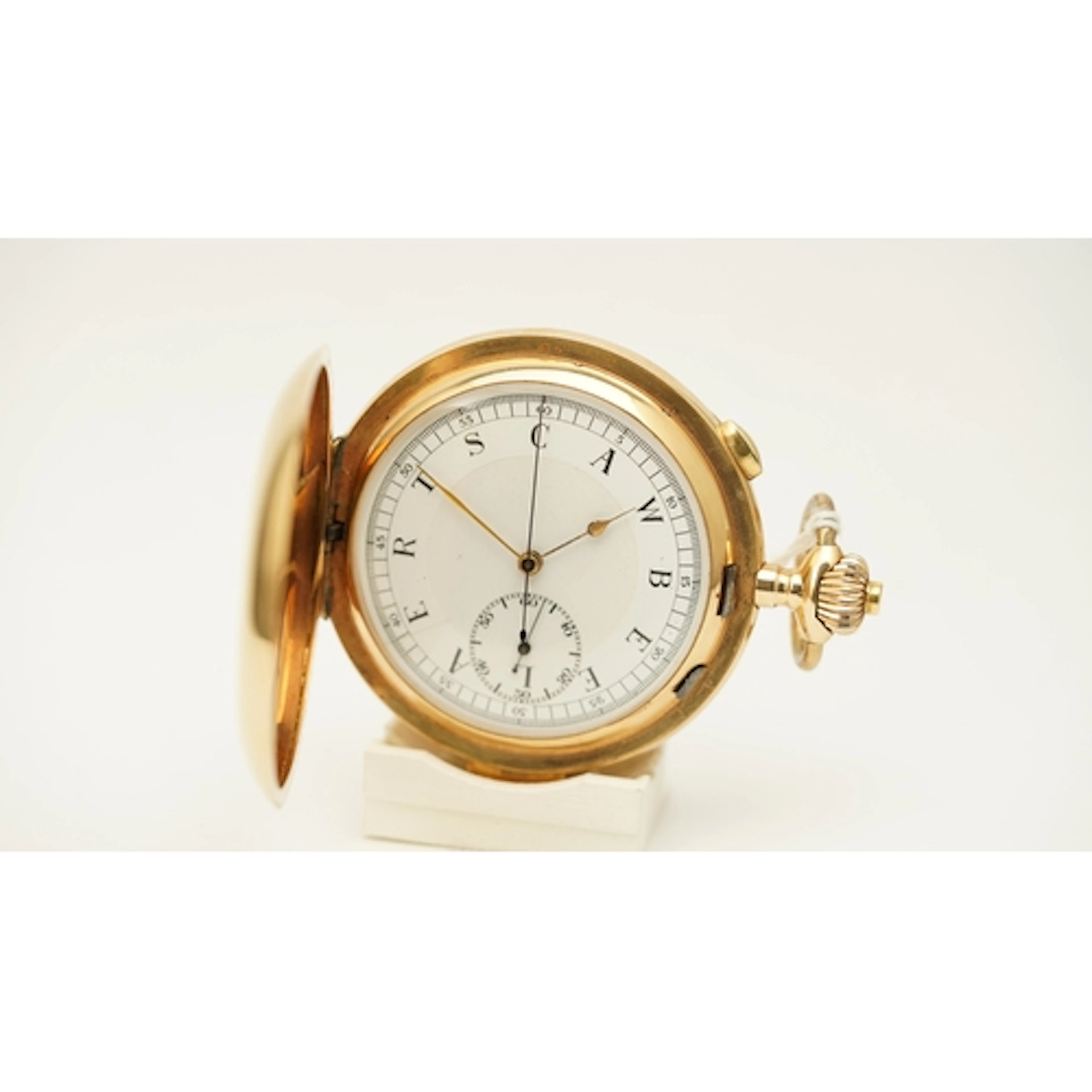 Audemars Freres 1/4 repeater chronograph pocket watch in 14k...