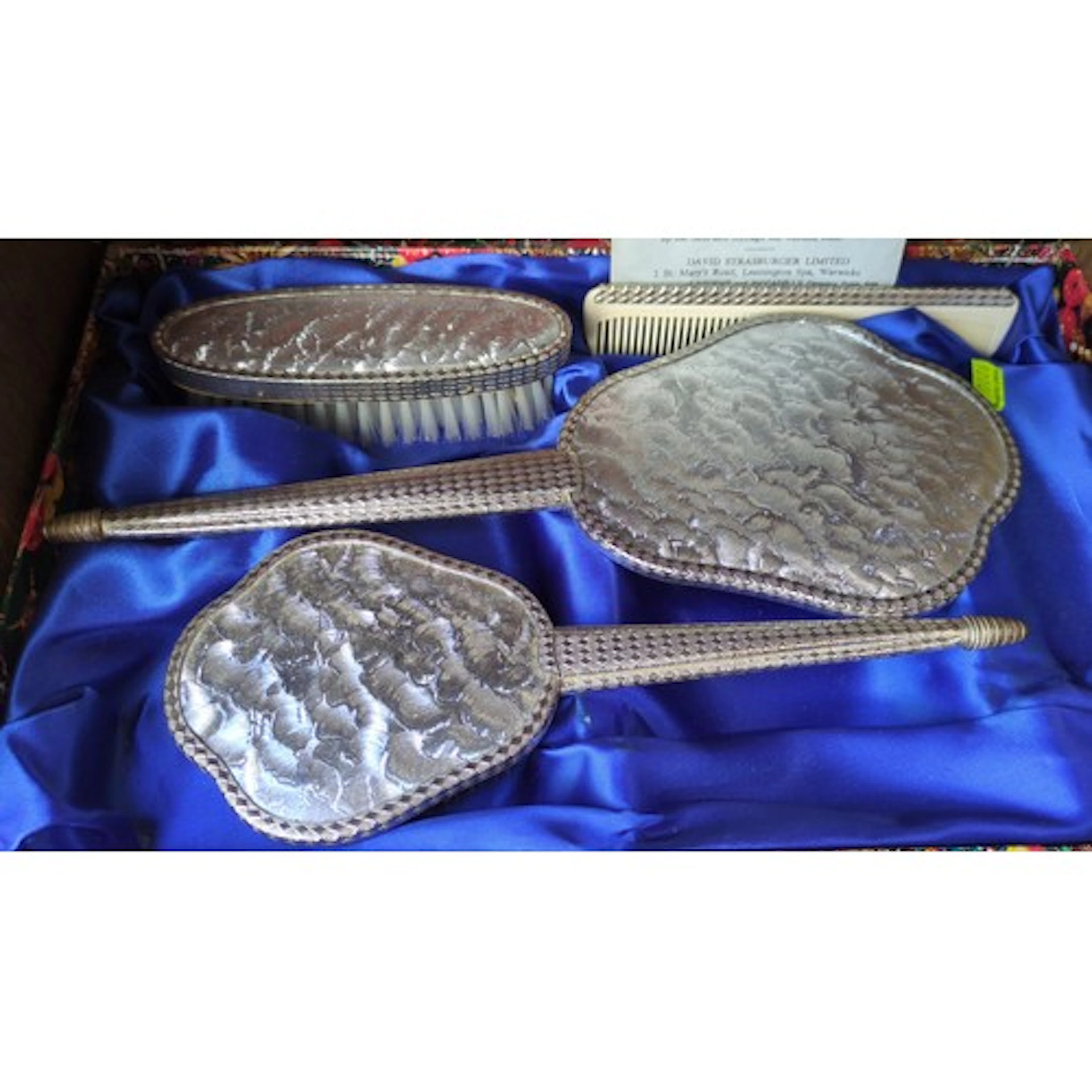 English silver-plated dressing-table set, Regent, comprising...
