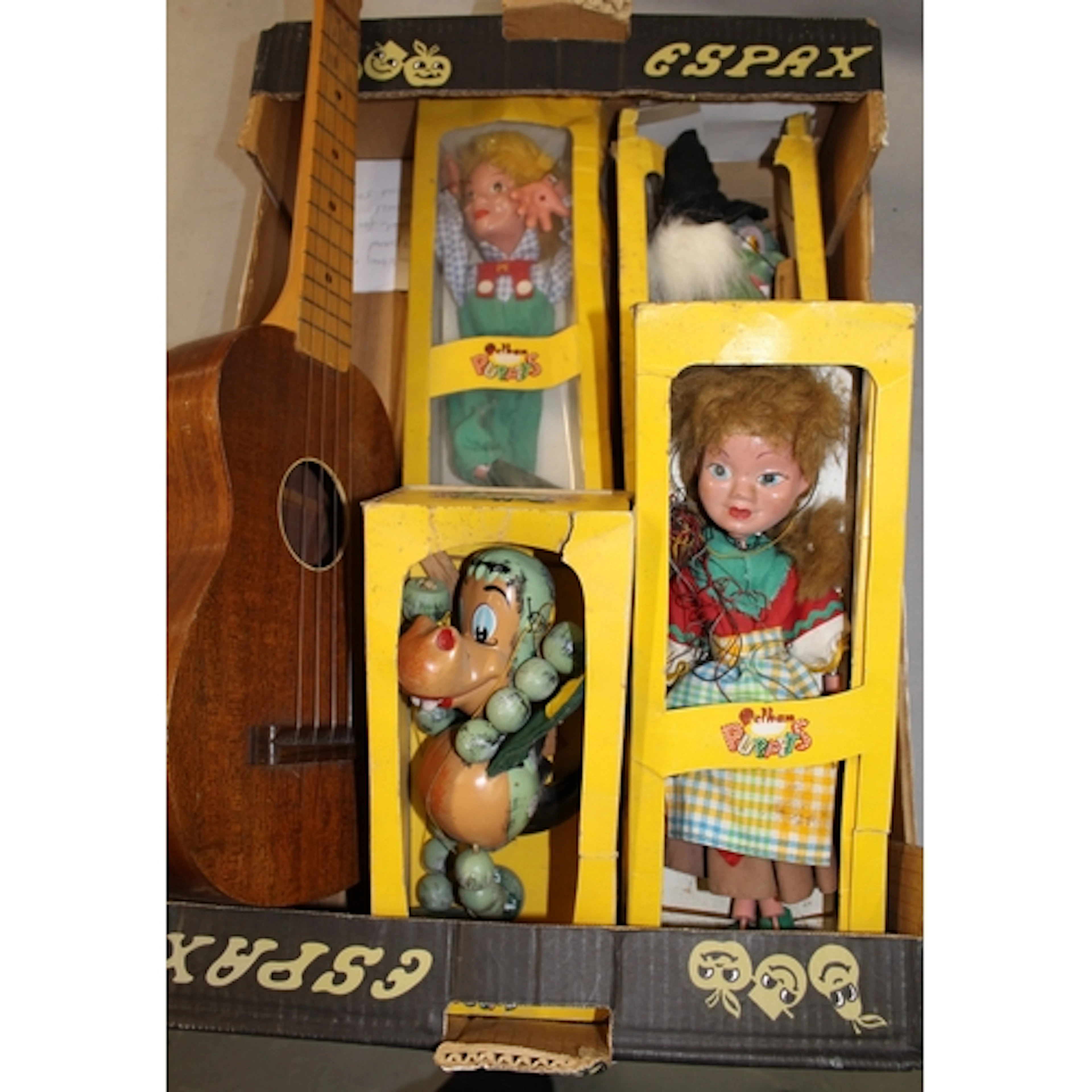 Four boxed Pelham Puppets, including Baby Dragon, together w...