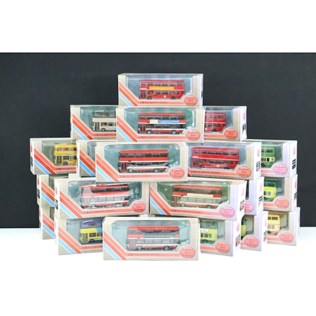 25 Boxed EFE Exclusive First Editions diecast model buses, a...