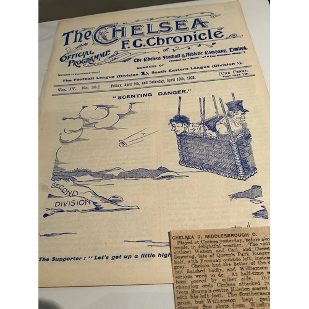 1908 - 1909 Chelsea v Middlesbrough + Notts County Football ...