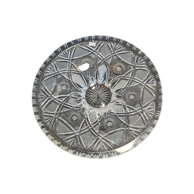 A vintage 20th century star cut glass / hobnail centrepiece ...
