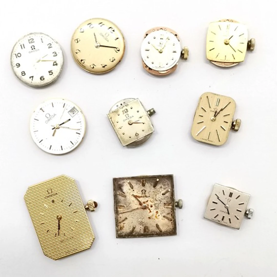 10 x Omega watch movements inc calibres #620, 2 x 625, 484, ...