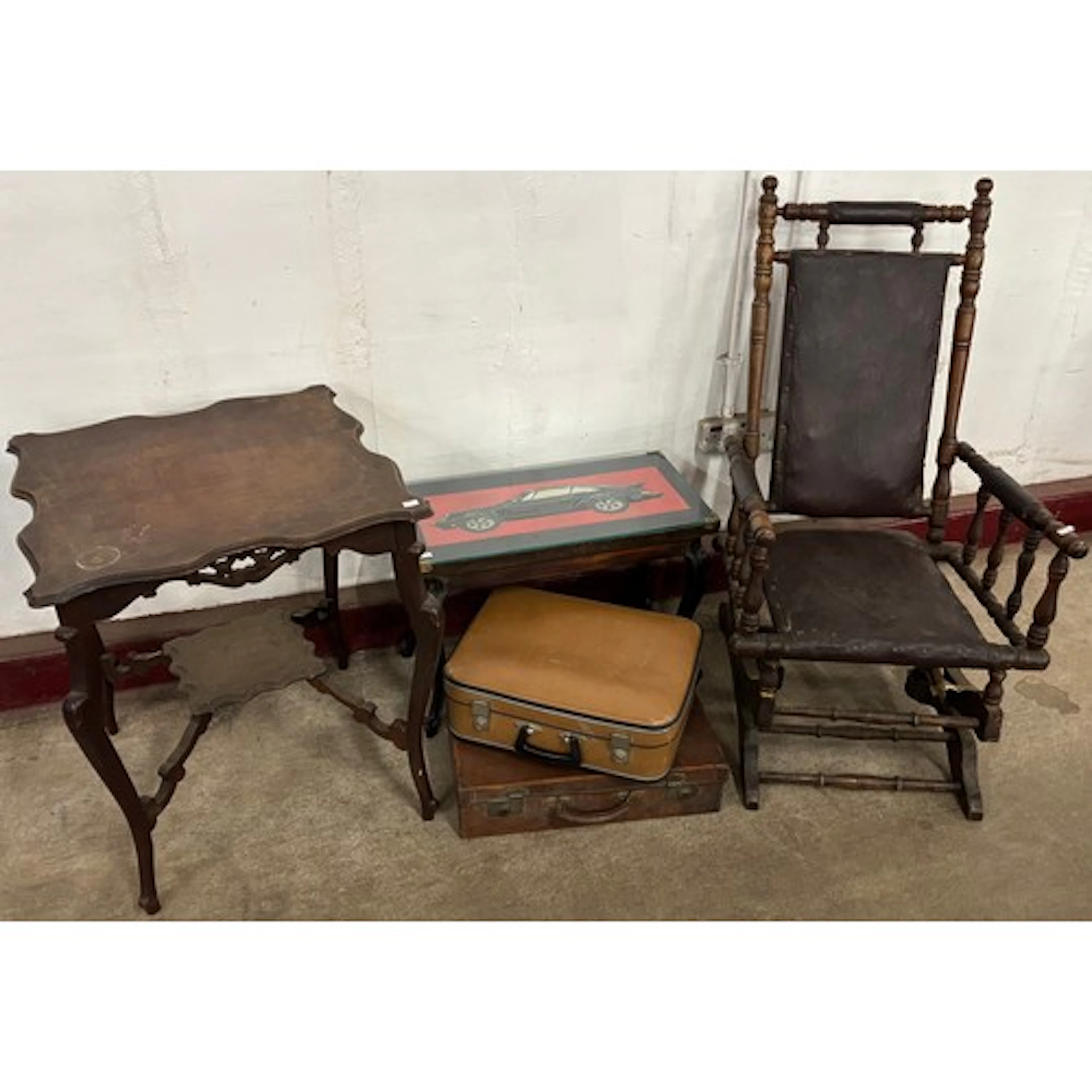 A 19th Century American beech rocking chair, Edward VII maho...