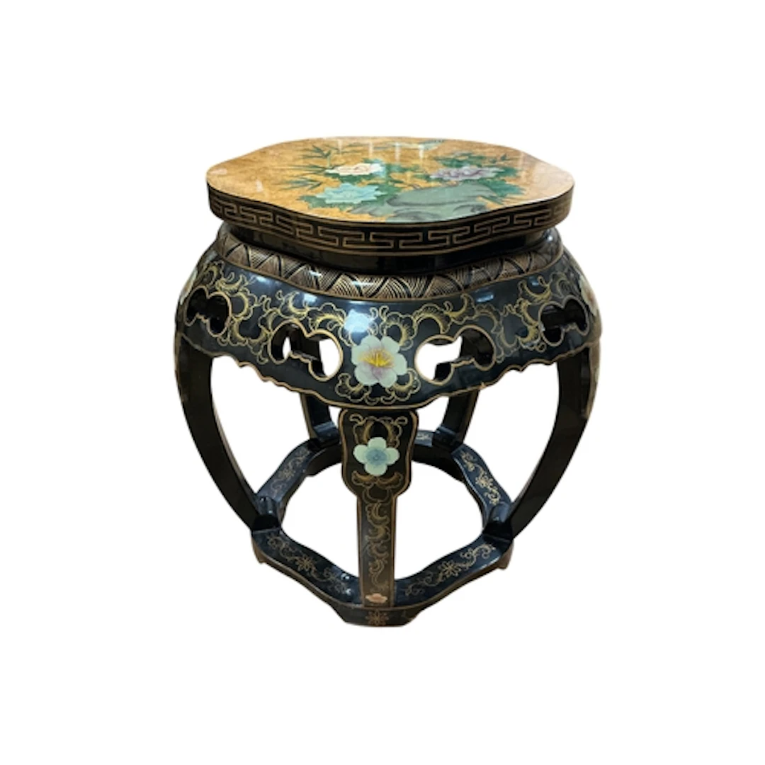 A Chinese lacquer vase stand, height 44cm.