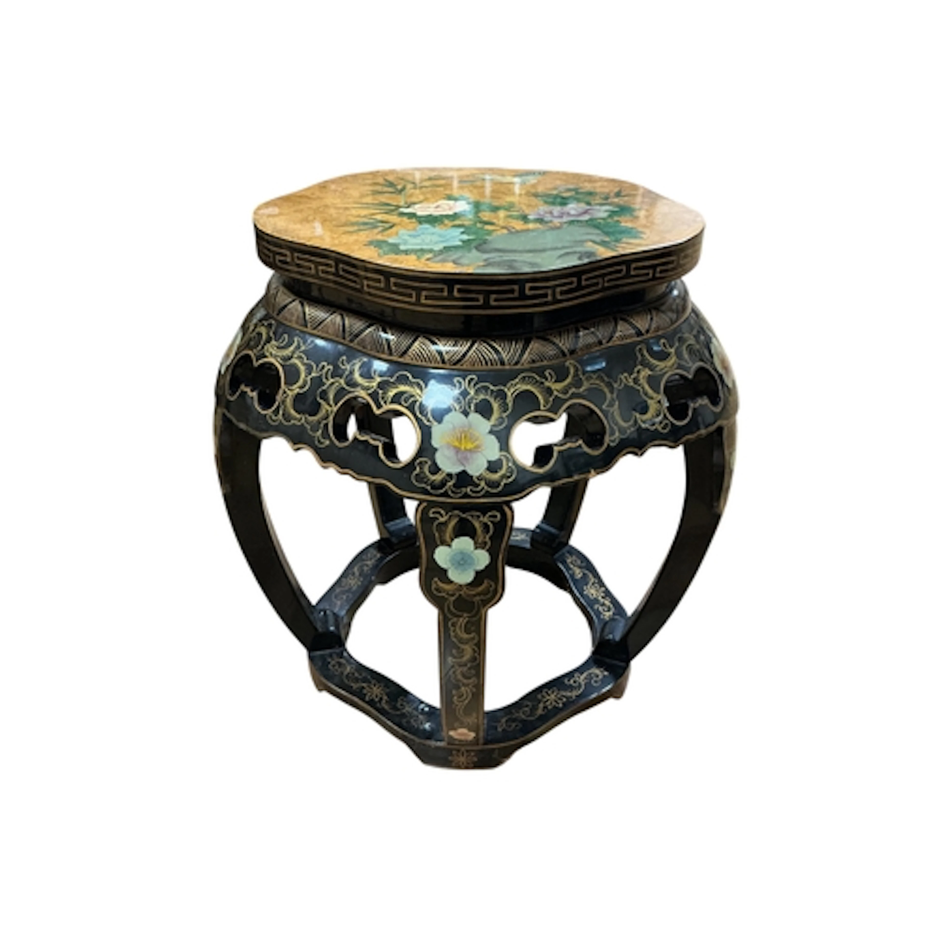 A Chinese lacquer vase stand, height 44cm.