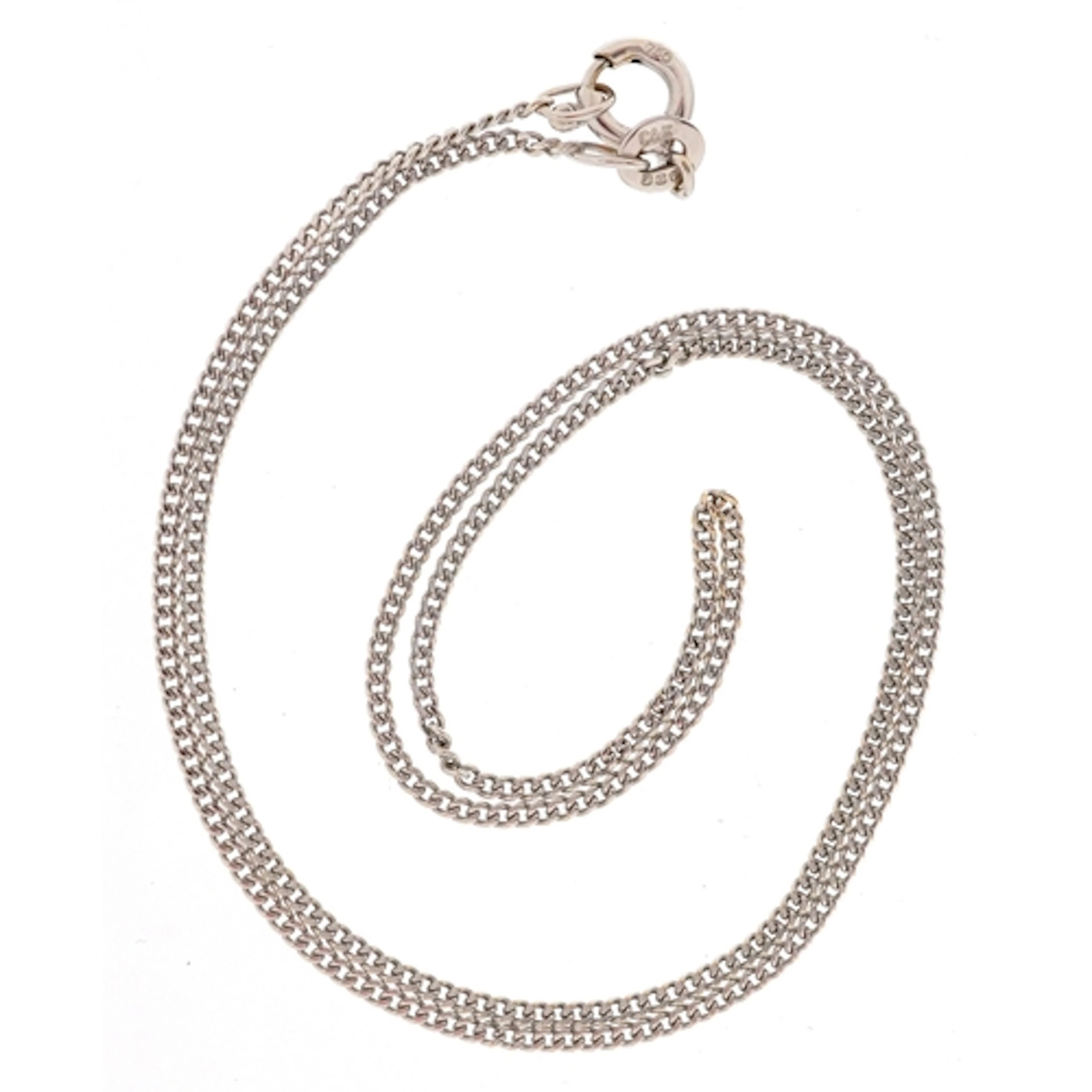 18ct white gold curb link necklace, 36cm in length, 2.8g.
