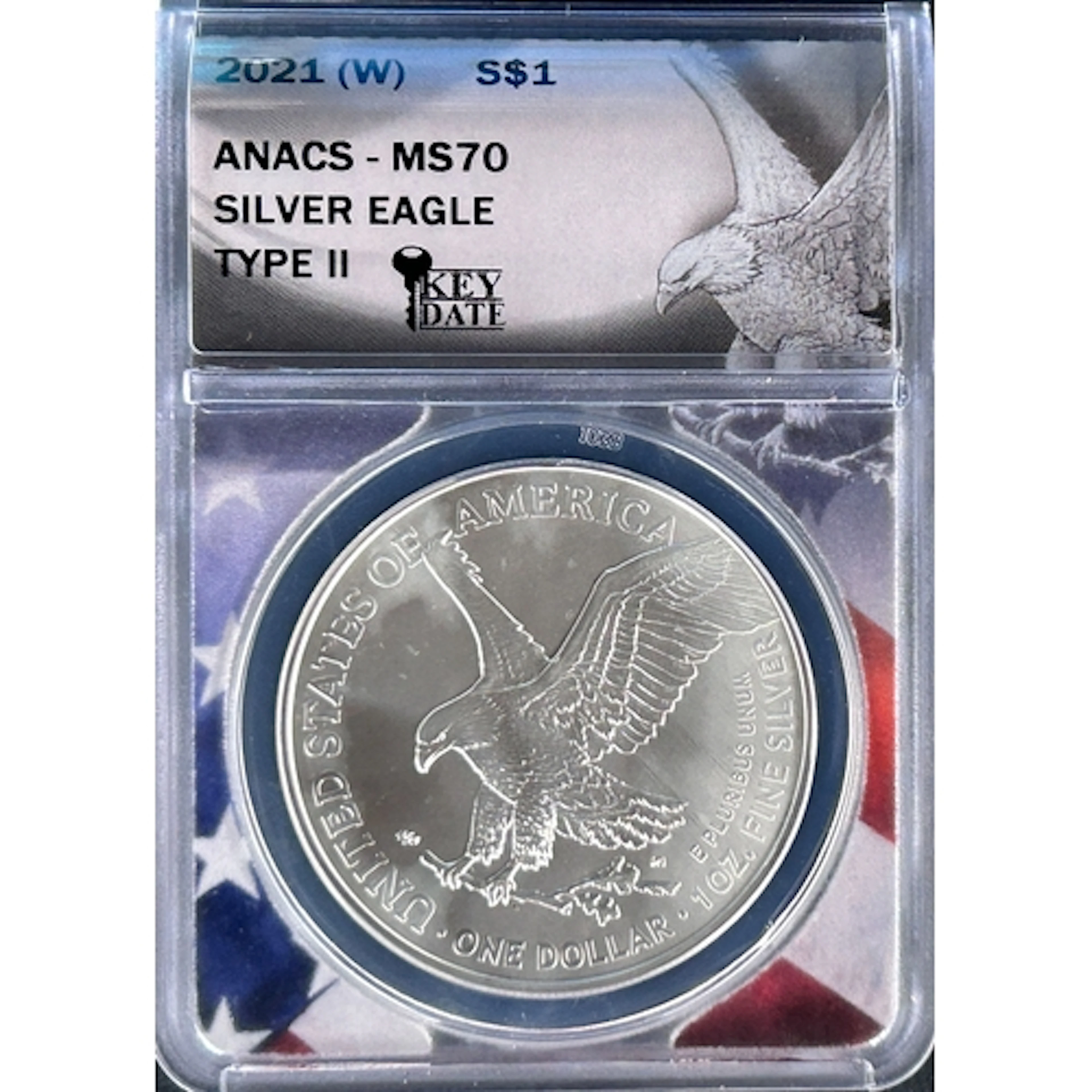 2021 U.S.A. $1 Silver Eagle coin, Type II, 1oz .999 fine sil...