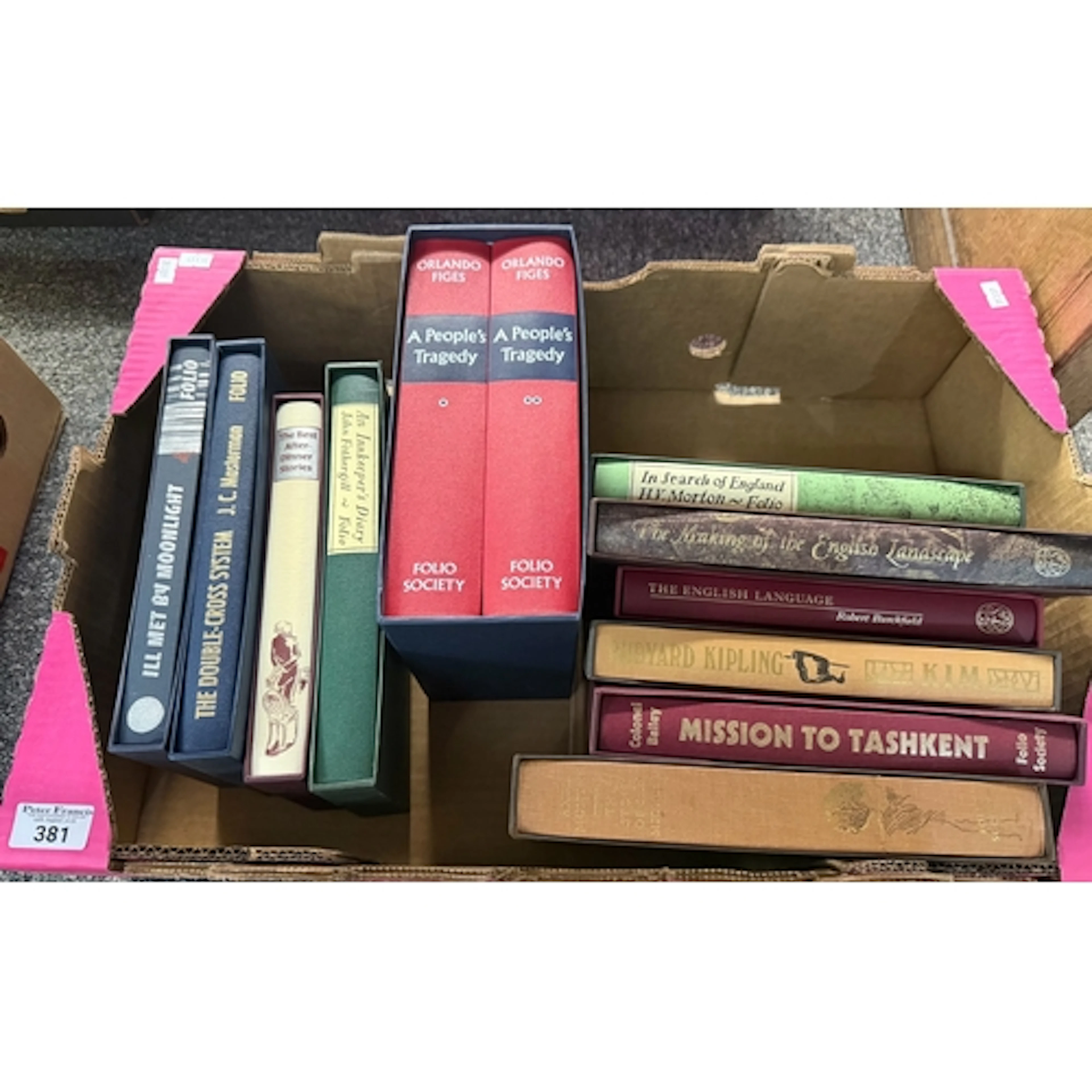 Box of assorted Folio Society books to include: 'A People's ...