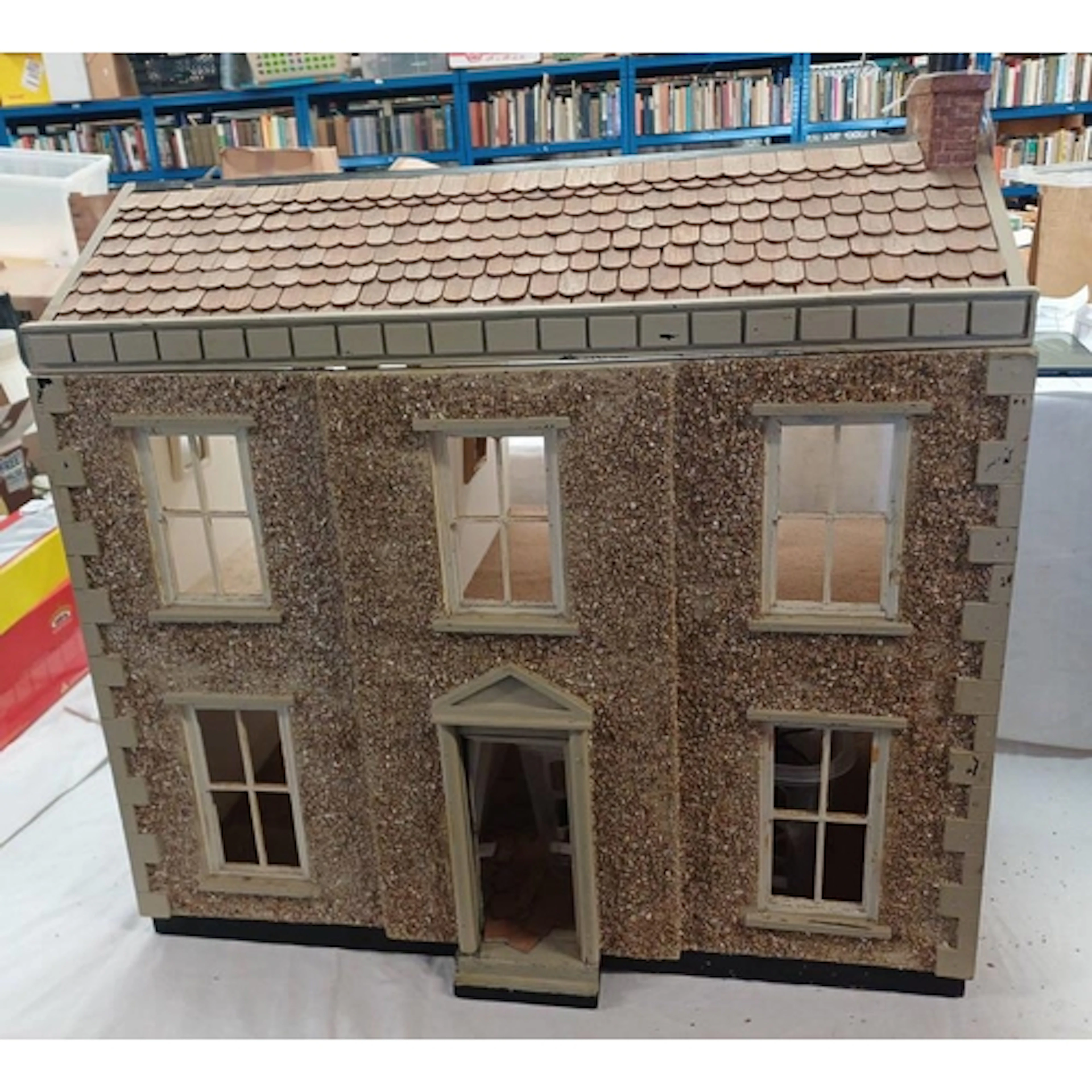 TWO STORY WOODEN DOLLS HOUSE - HEIGHT 64CM
