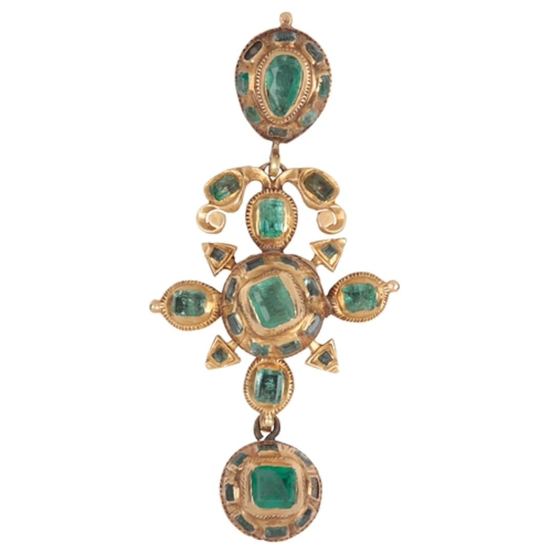 An emerald pendant, Iberian peninsula, 19th century, compose...