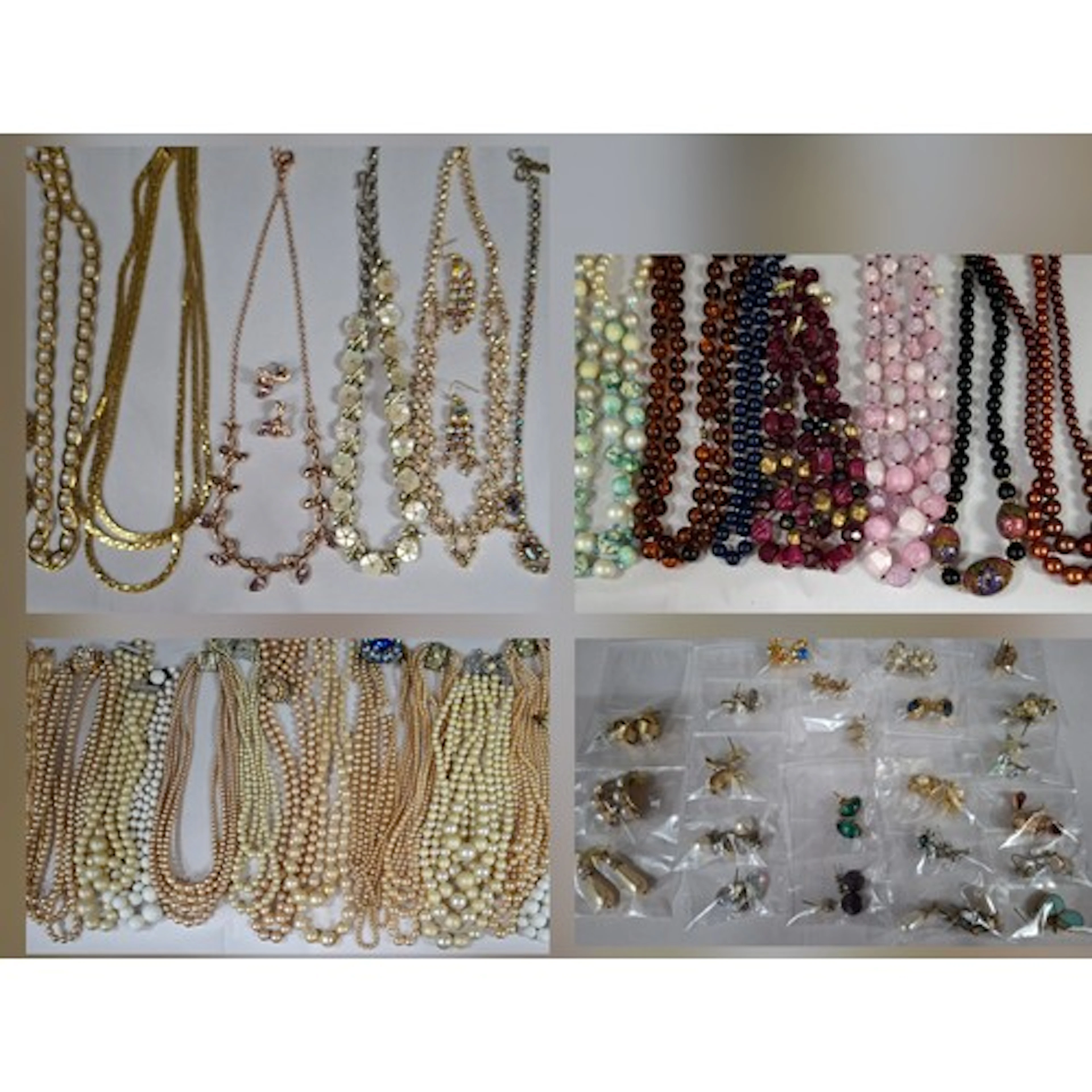 A quantity of costume jewellery to include faux pearl neckla...