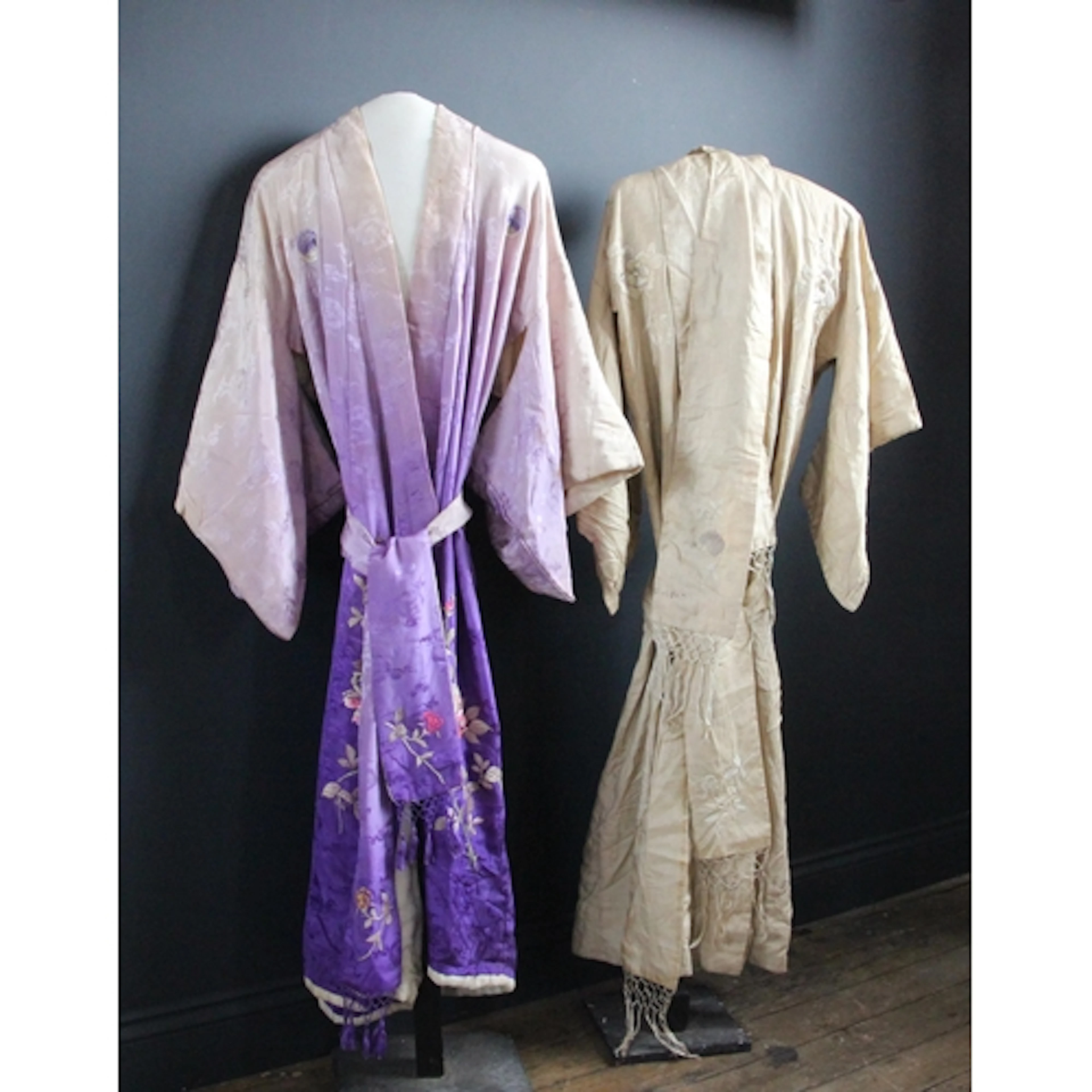 A Chinese silk embroidered summer robe, early 20th century, ...