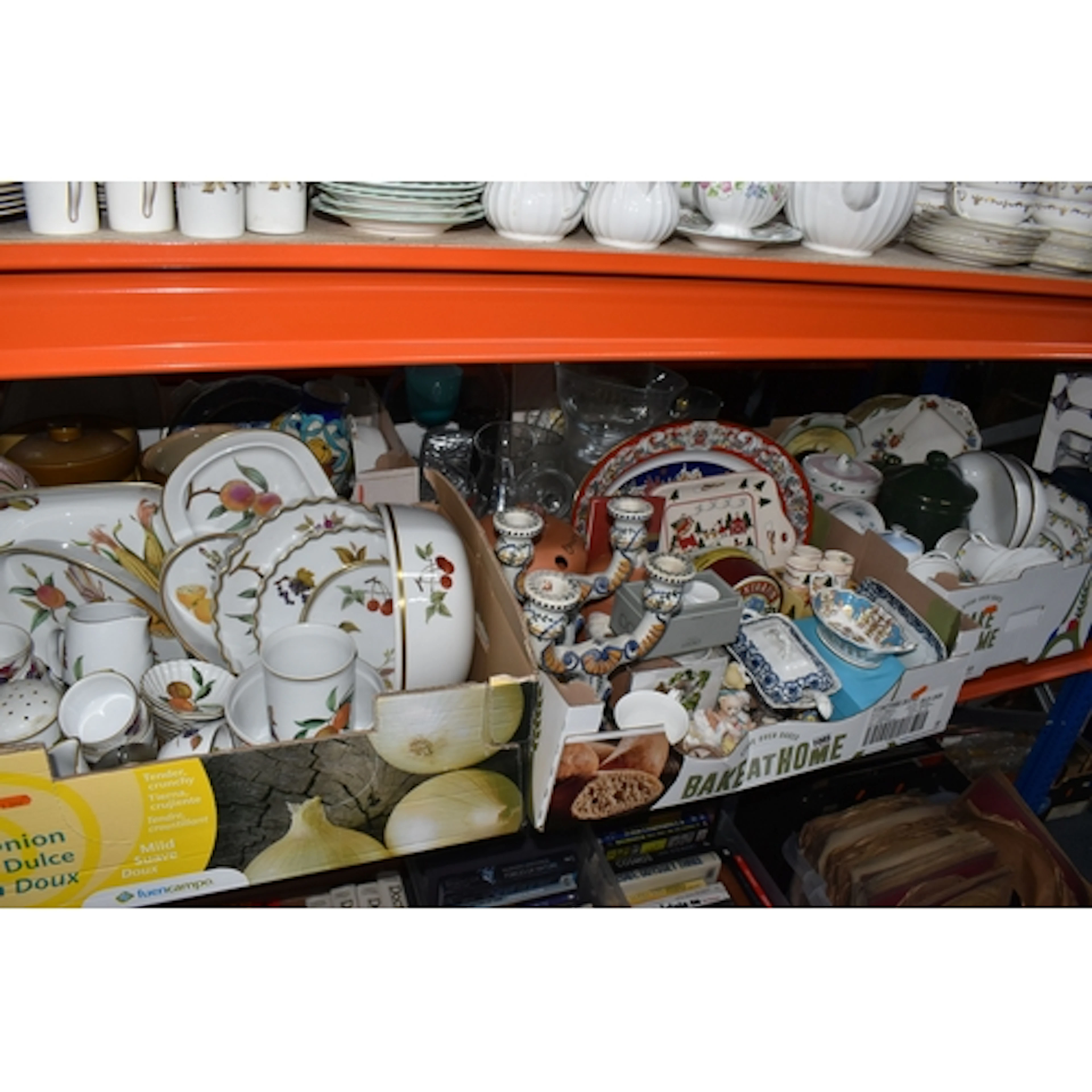FIVE BOXES OF ASSORTED CERAMICS AND GLASS ETC, to include a ...