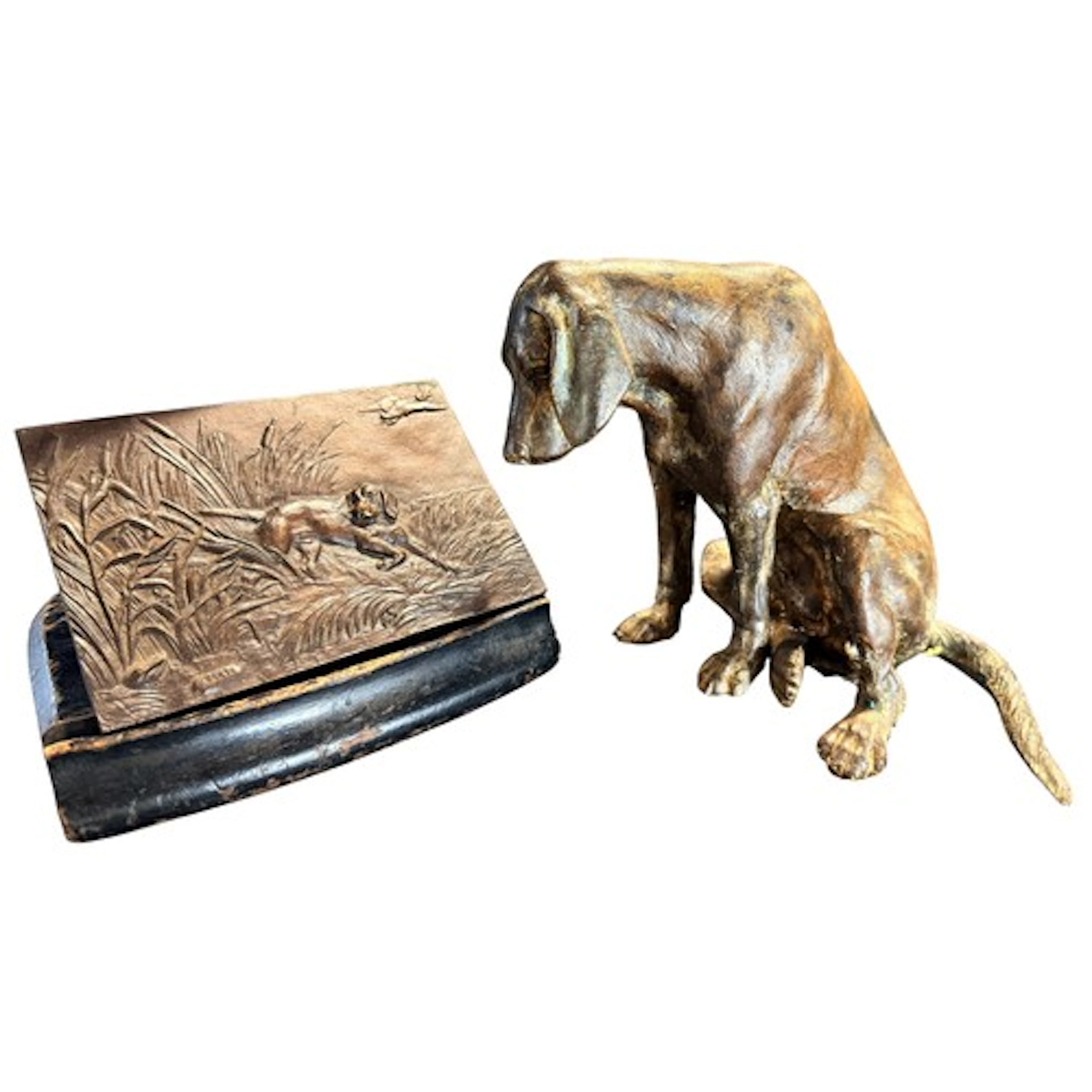 After Antoine-Louis Barye (French, 1795-1875), a bronze plaq...