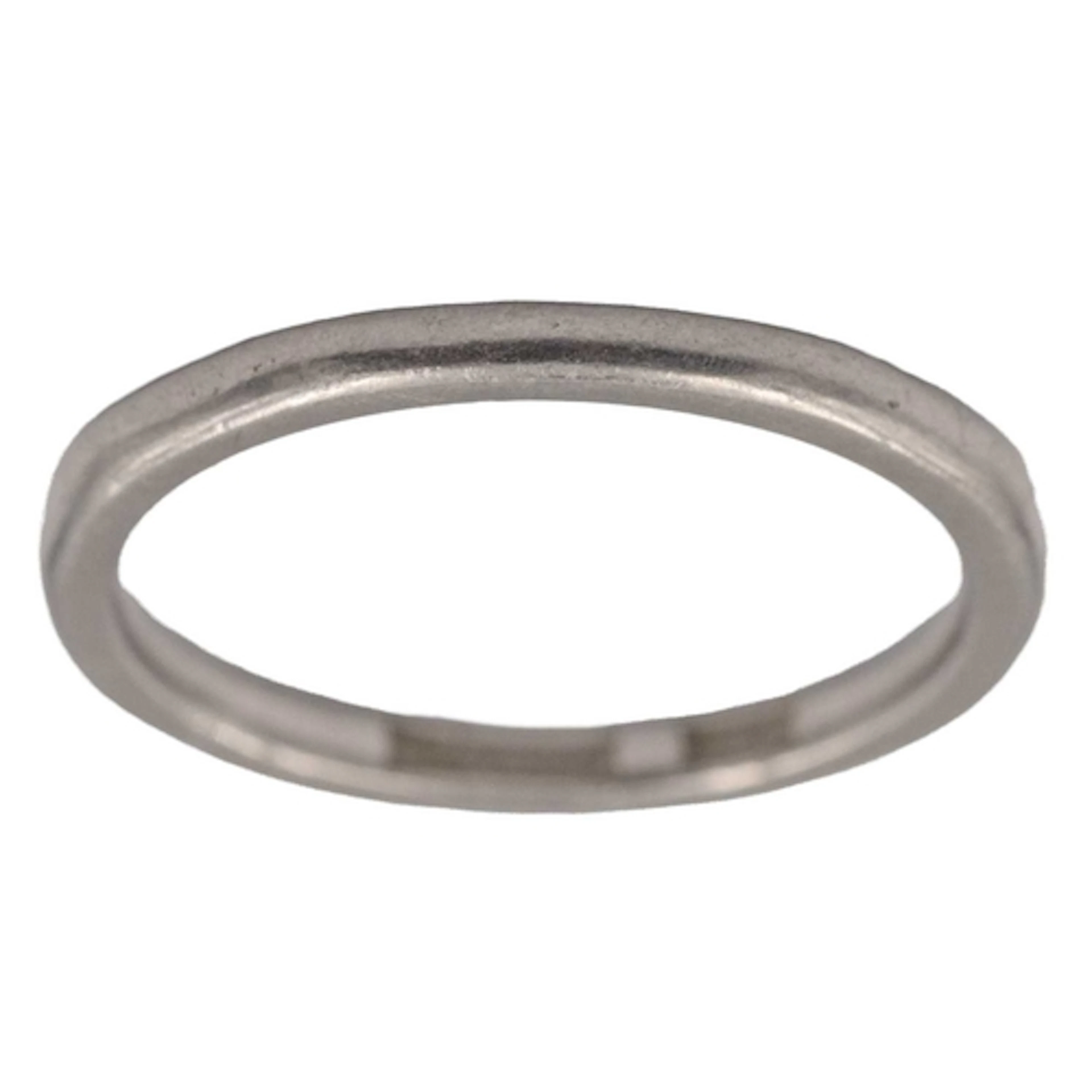A platinum band ring. Of D-section, stamped PLATINUM, width ...