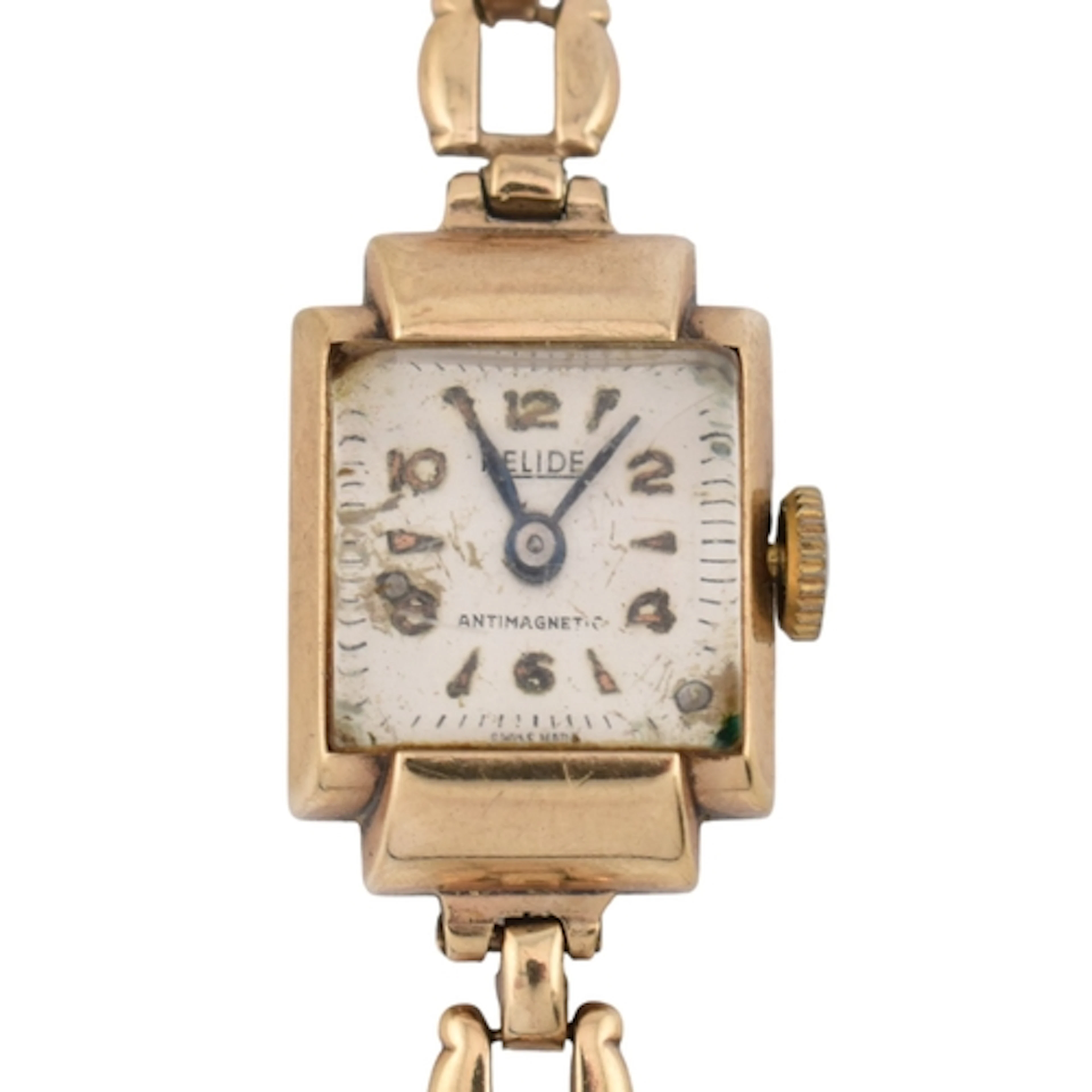 A 1940s 9ct gold Relide cocktail wristwatch. The watch in a ...
