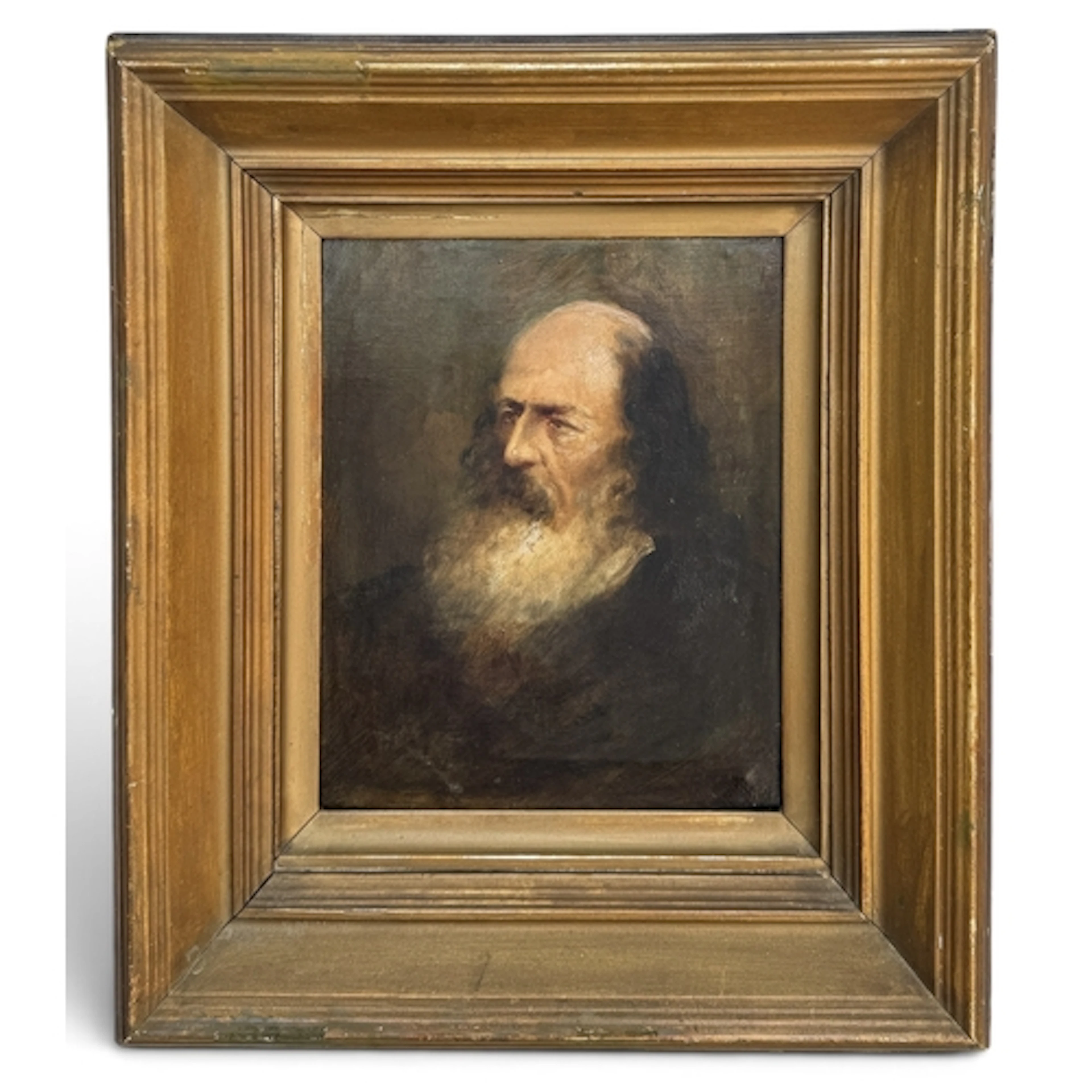 19TH CENTURY SCHOOL: A PORTRAIT OF ALFRED TENNYSON Oil on ca...