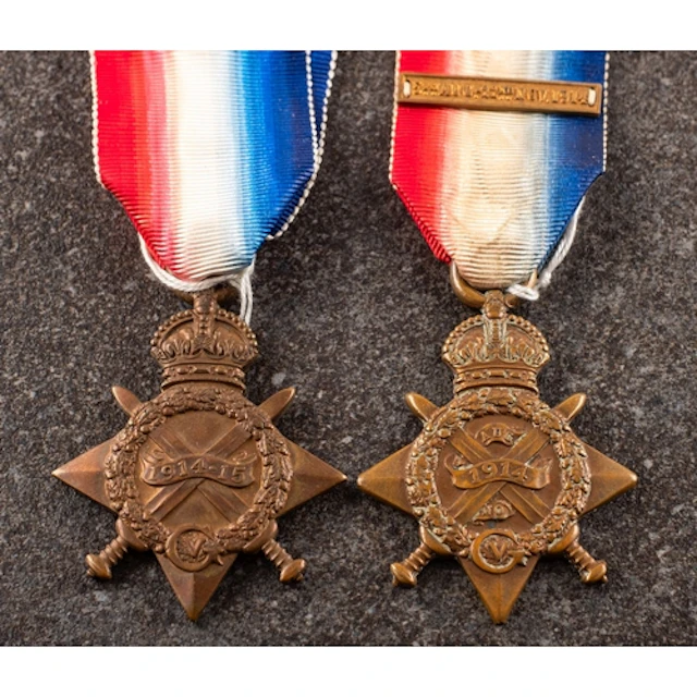 A 1914 Star to '7137 L Cpl J Cheatham Lan Fus' and a 1914-1...