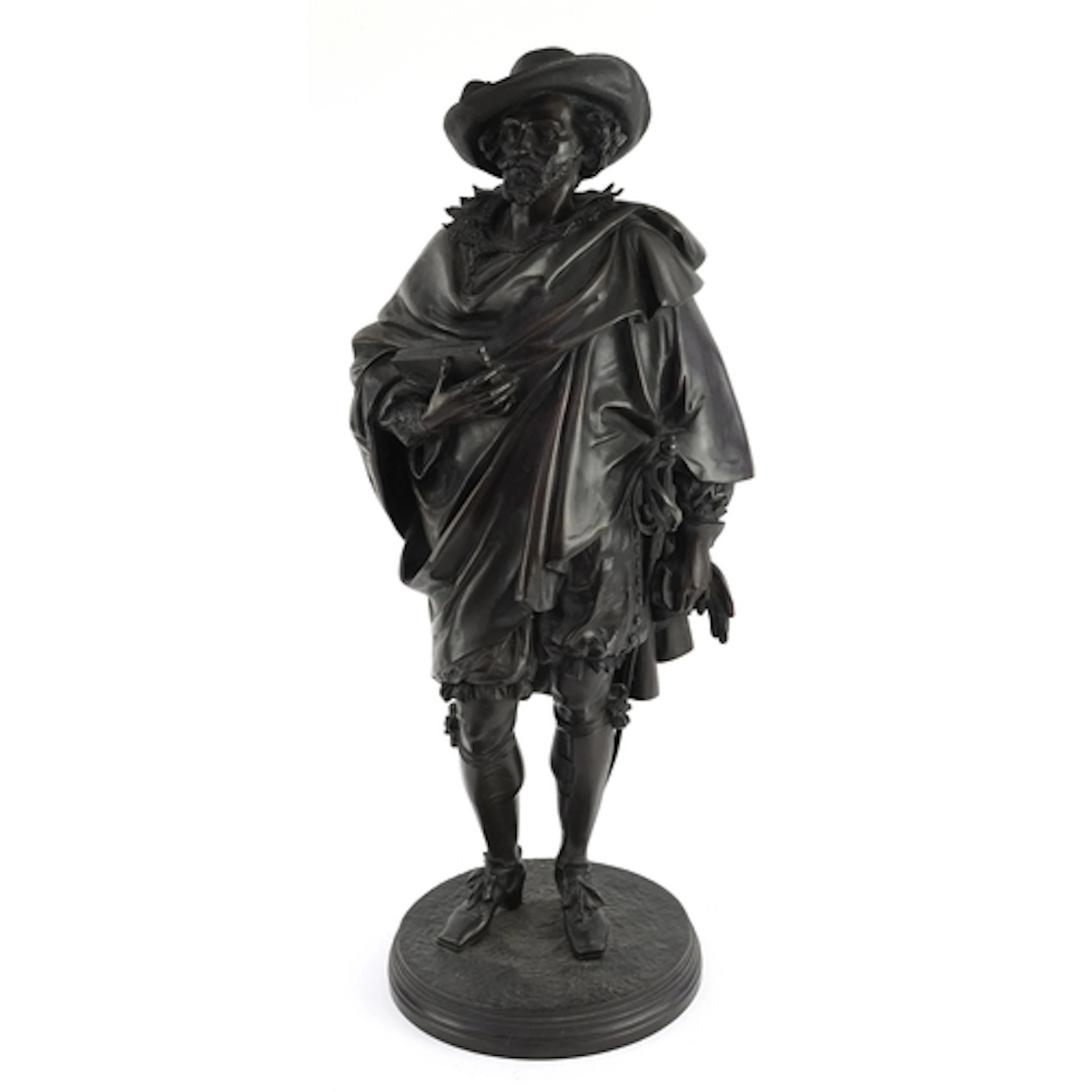 After Jean Salmson, a bronze study of Van Dyck, 56cm high.