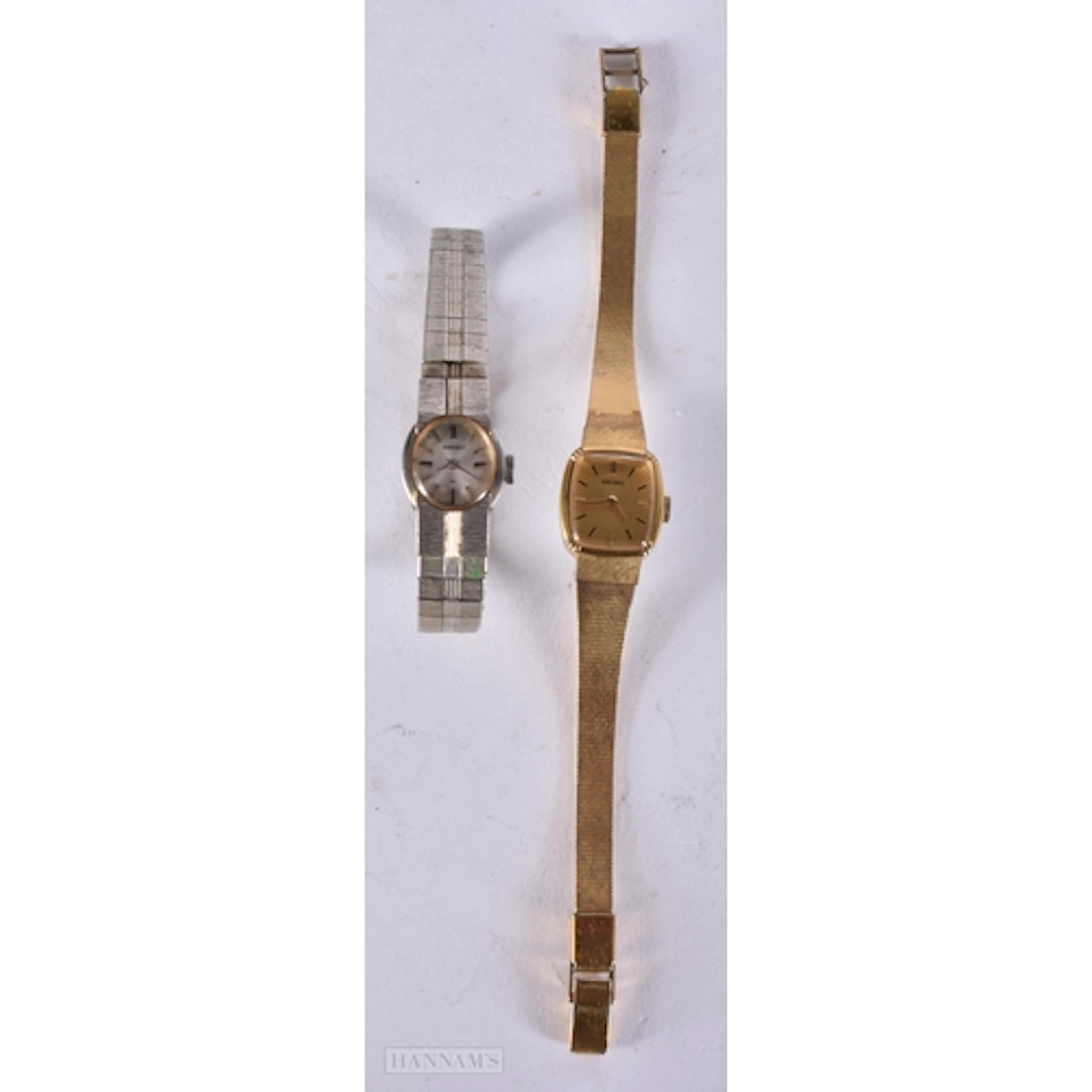 TWO SEIKO LADIES WATCHES. 1.8 cm including crown. one runnin...