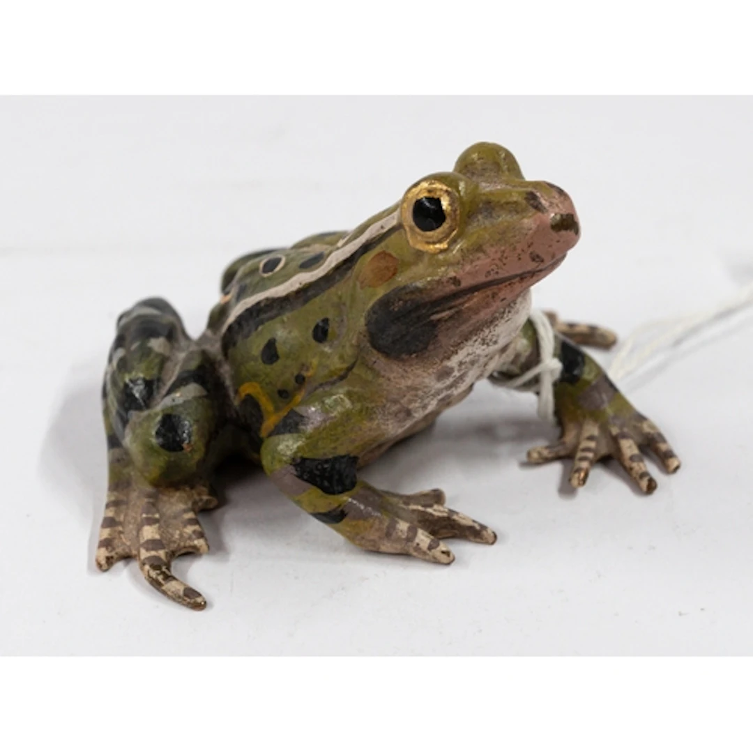 Objects Of Vertu: a cold painted bronze frog, probably Austr...
