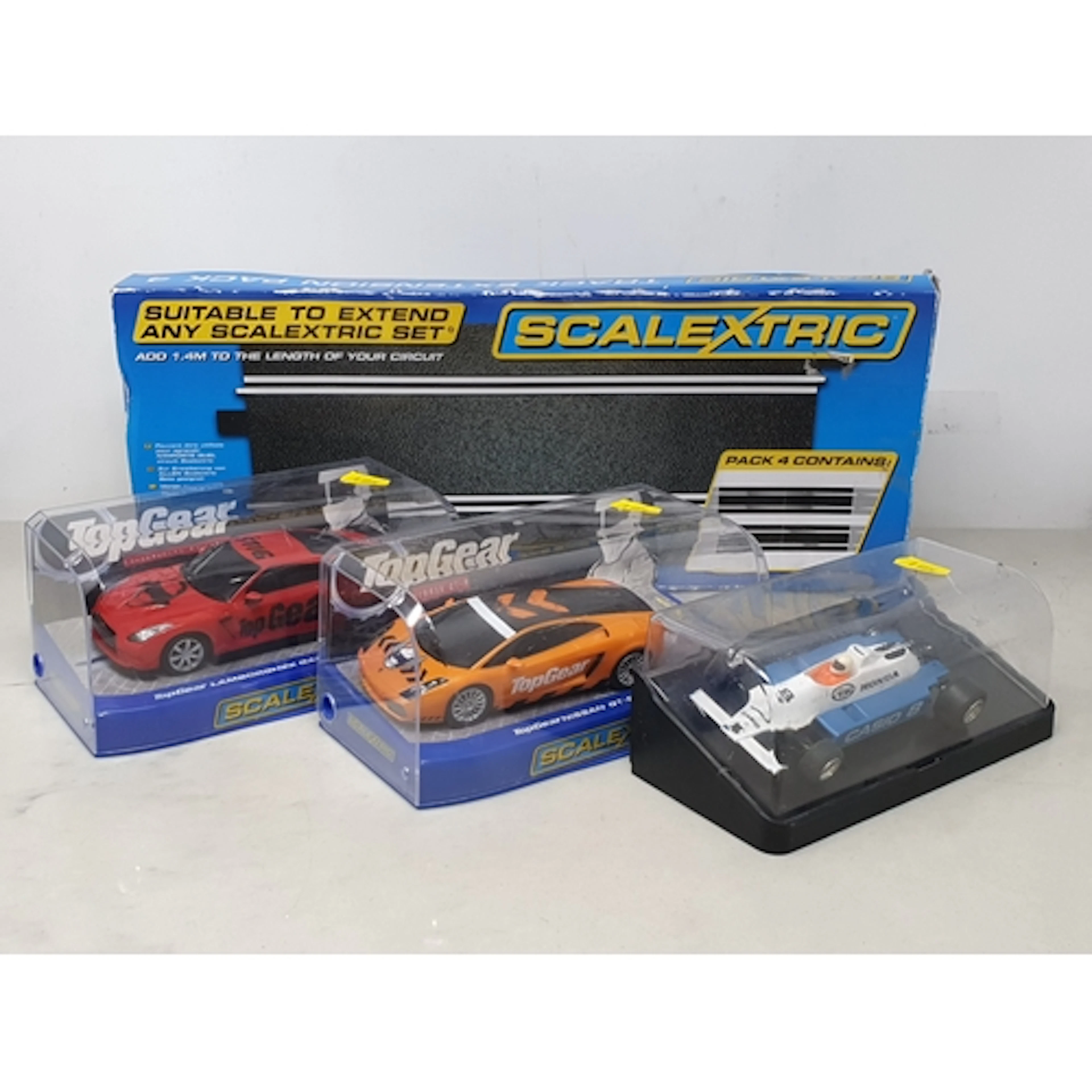 A boxed Scalextric Top Gear Lamborghini Gallardo, a boxed To...