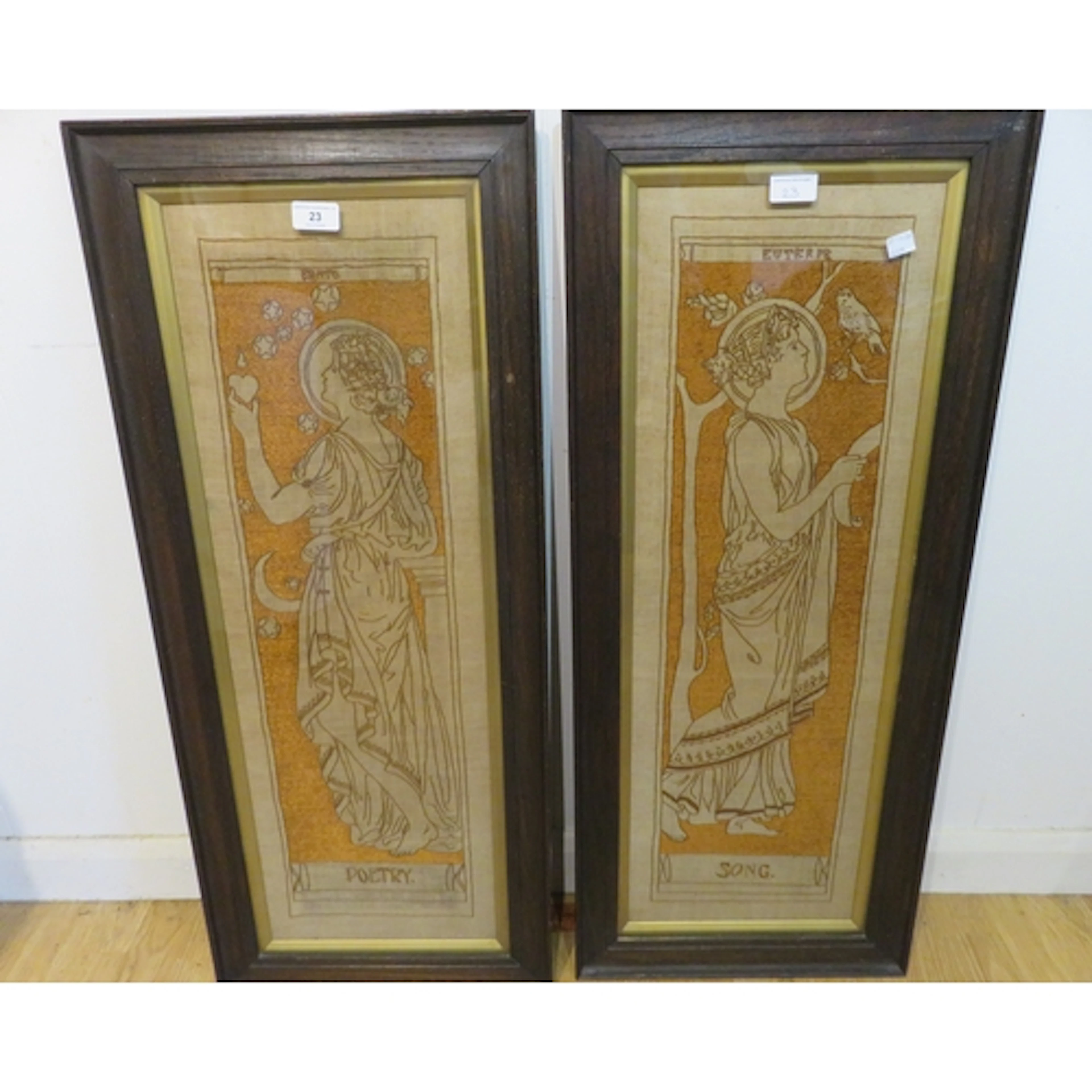 Denton Holme Girl's Guild, after Ellen Welby, two silk panel...