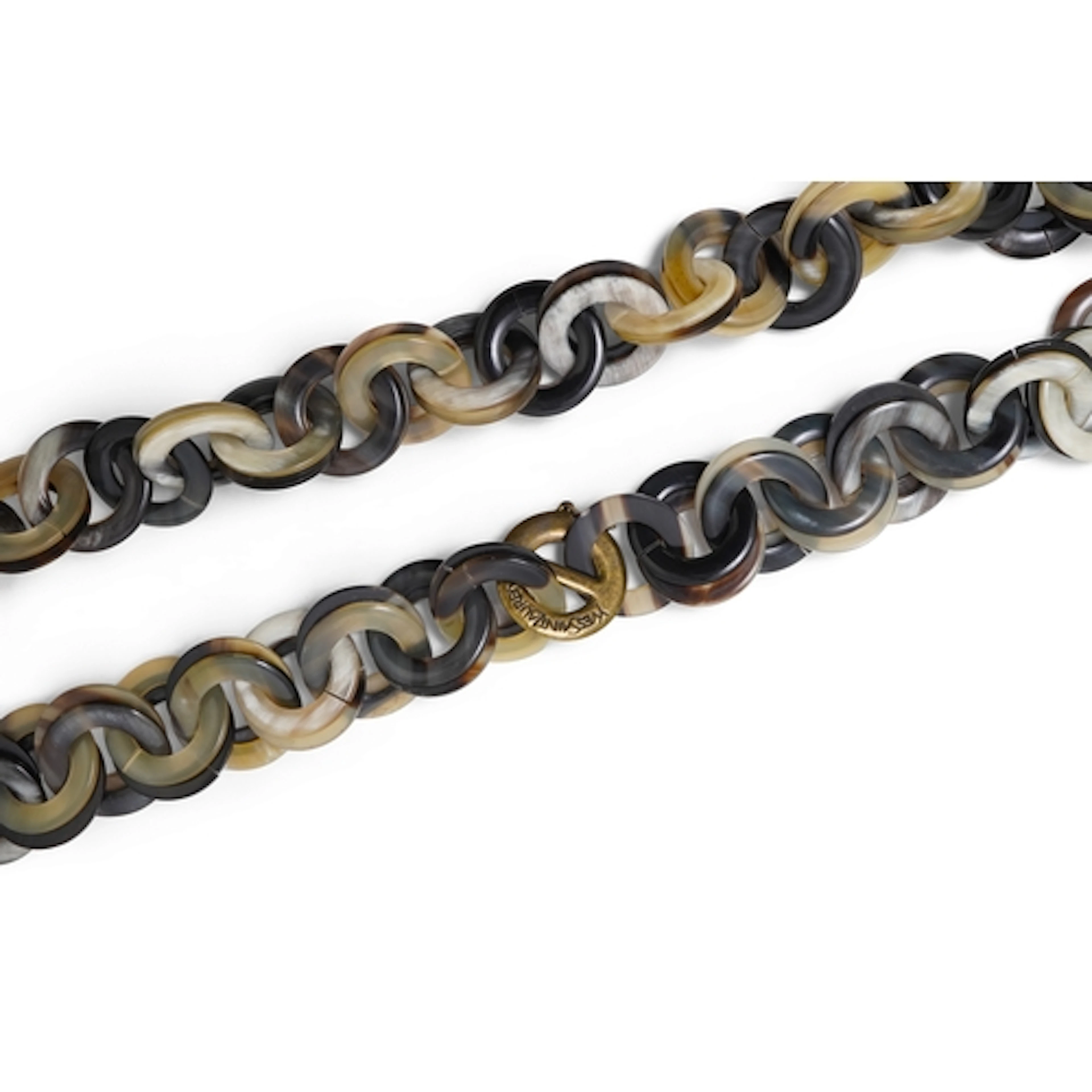 Yves St Laurent, a horn necklace, composed of horn links, to...