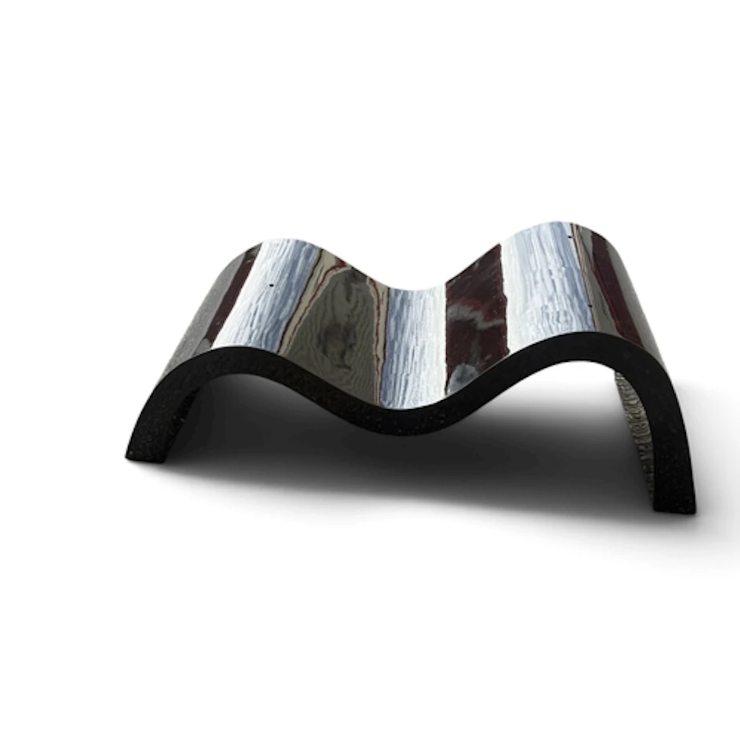 A CONTEMPOARY COMPOSITE ABSTRACT BENCH 110cm x 40cm x 40cm...