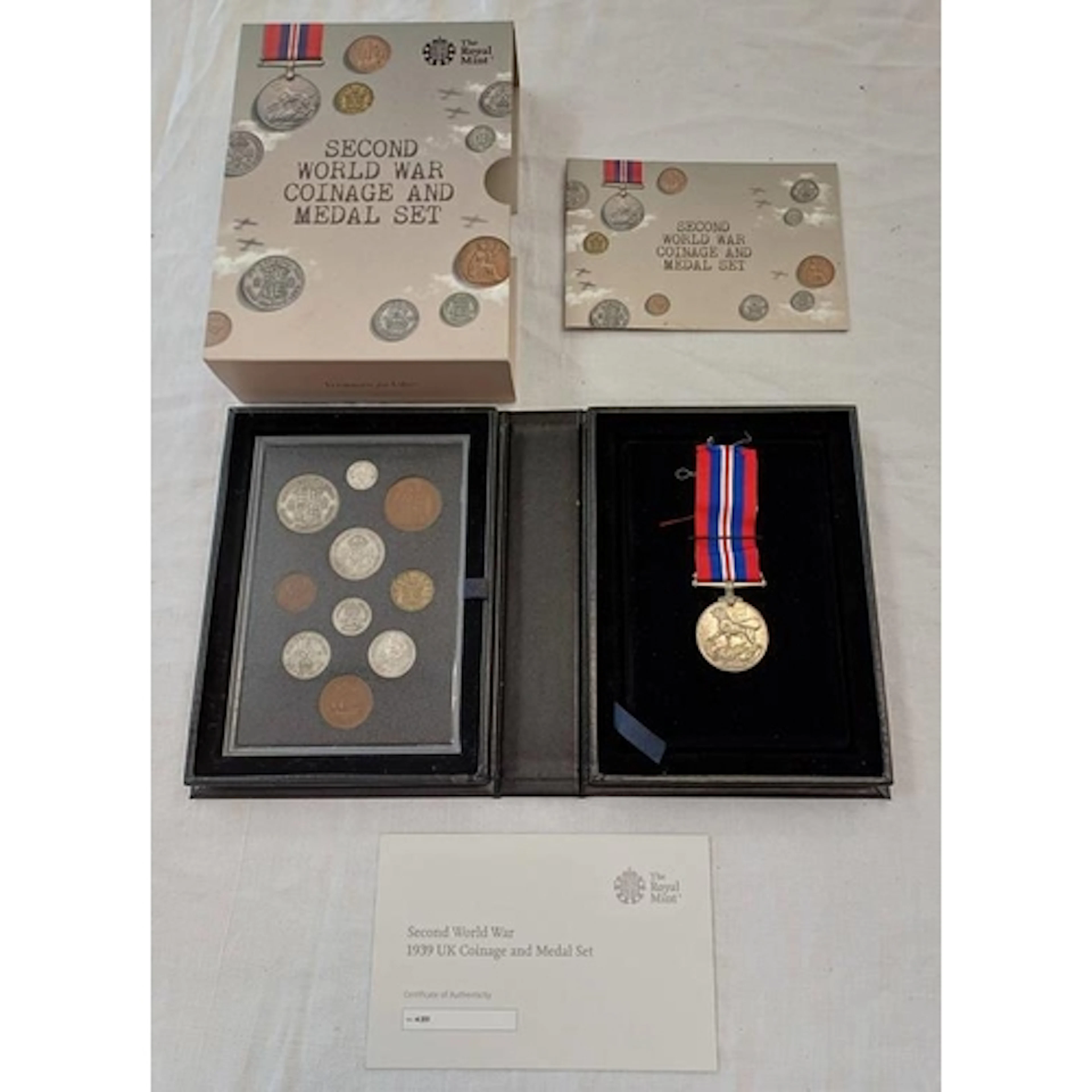 ROYAL MINT SECOND WORLD WAR 1939 UK COINAGE AND MEDAL SET, I...