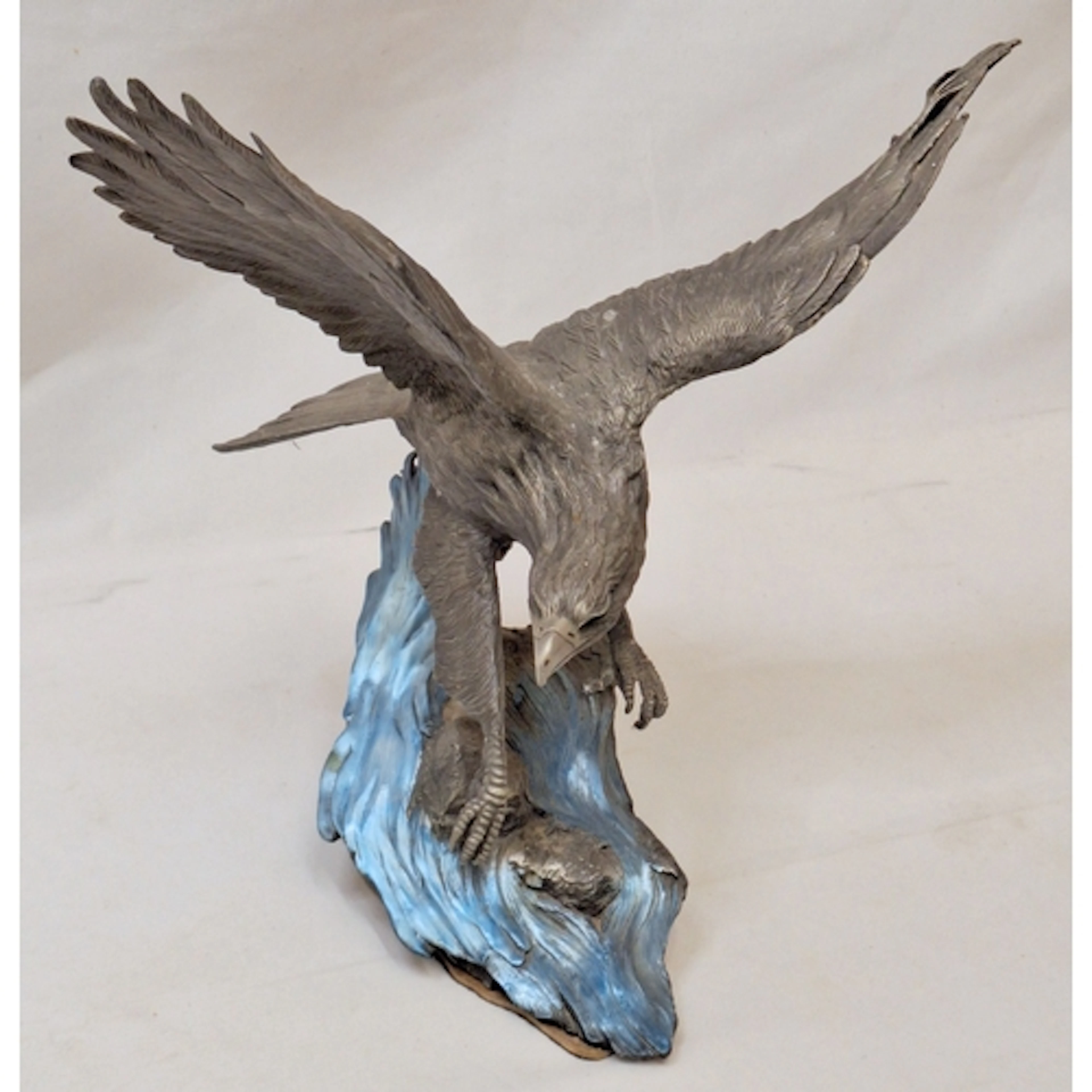 Franklin Mint Heavy Pewter Bald Eagle Figurine The Alaska Ch...