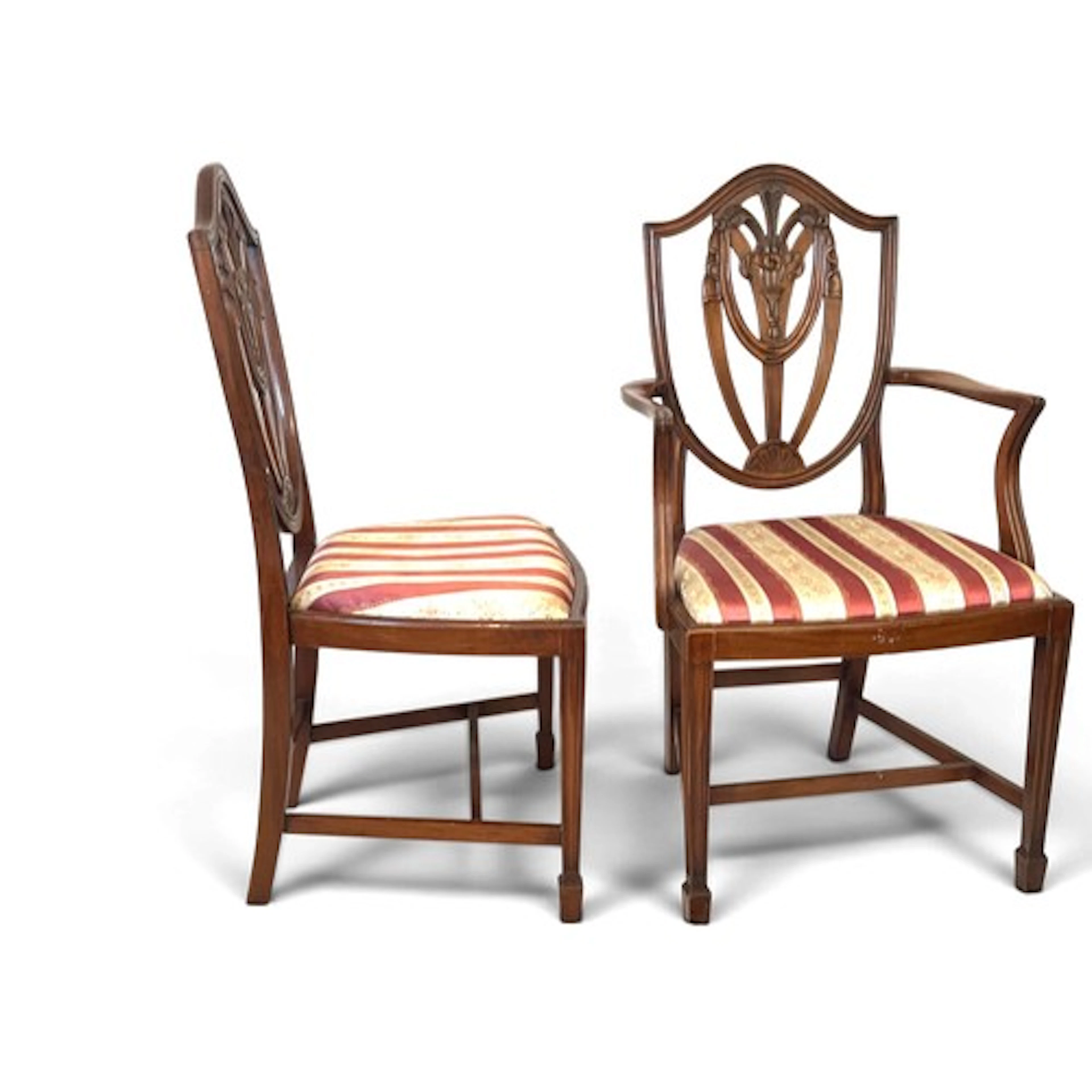Set of Regency style chairs, one carver and three side chair...