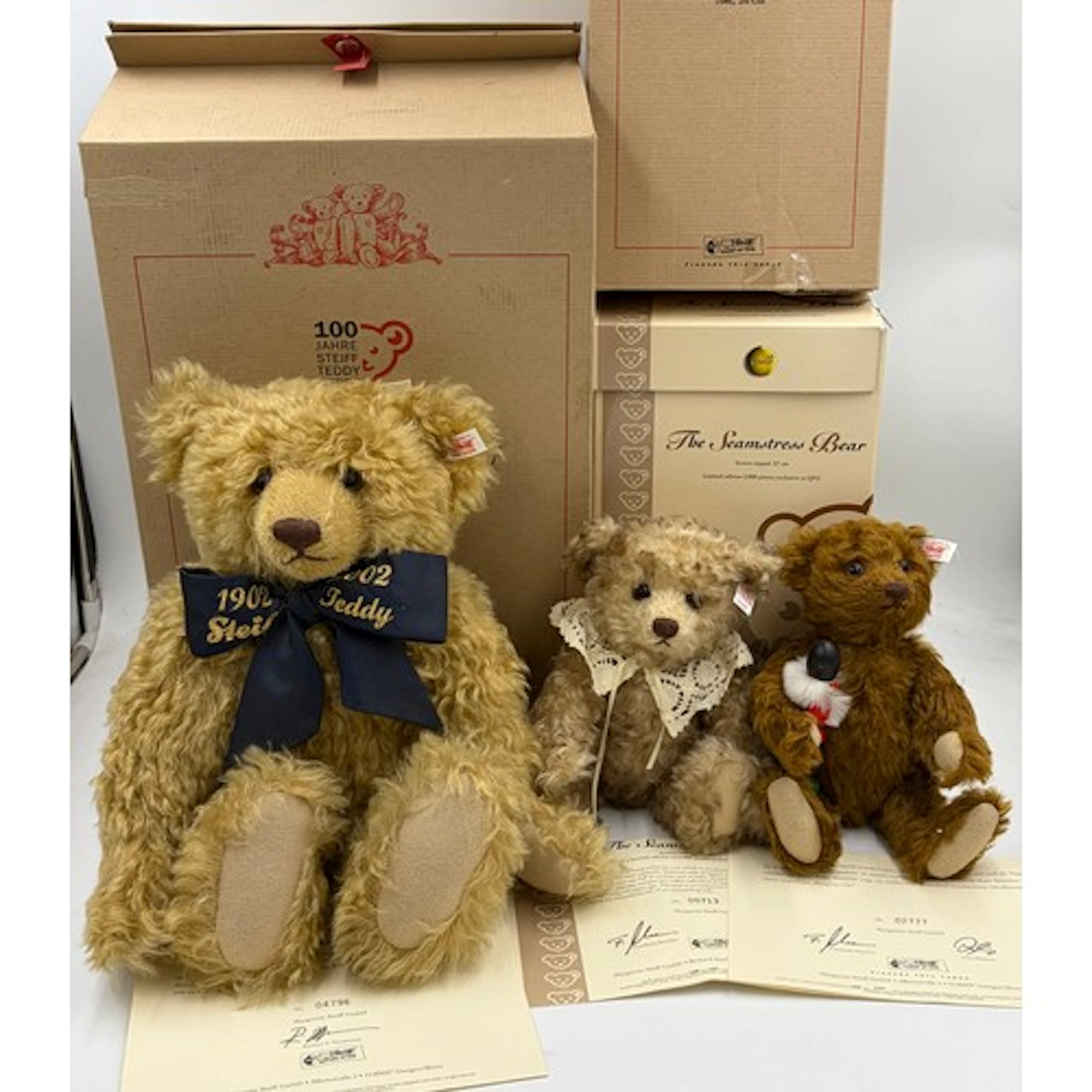 Steiff bears to include Centenary Teddy Bear, blond 44cm No....