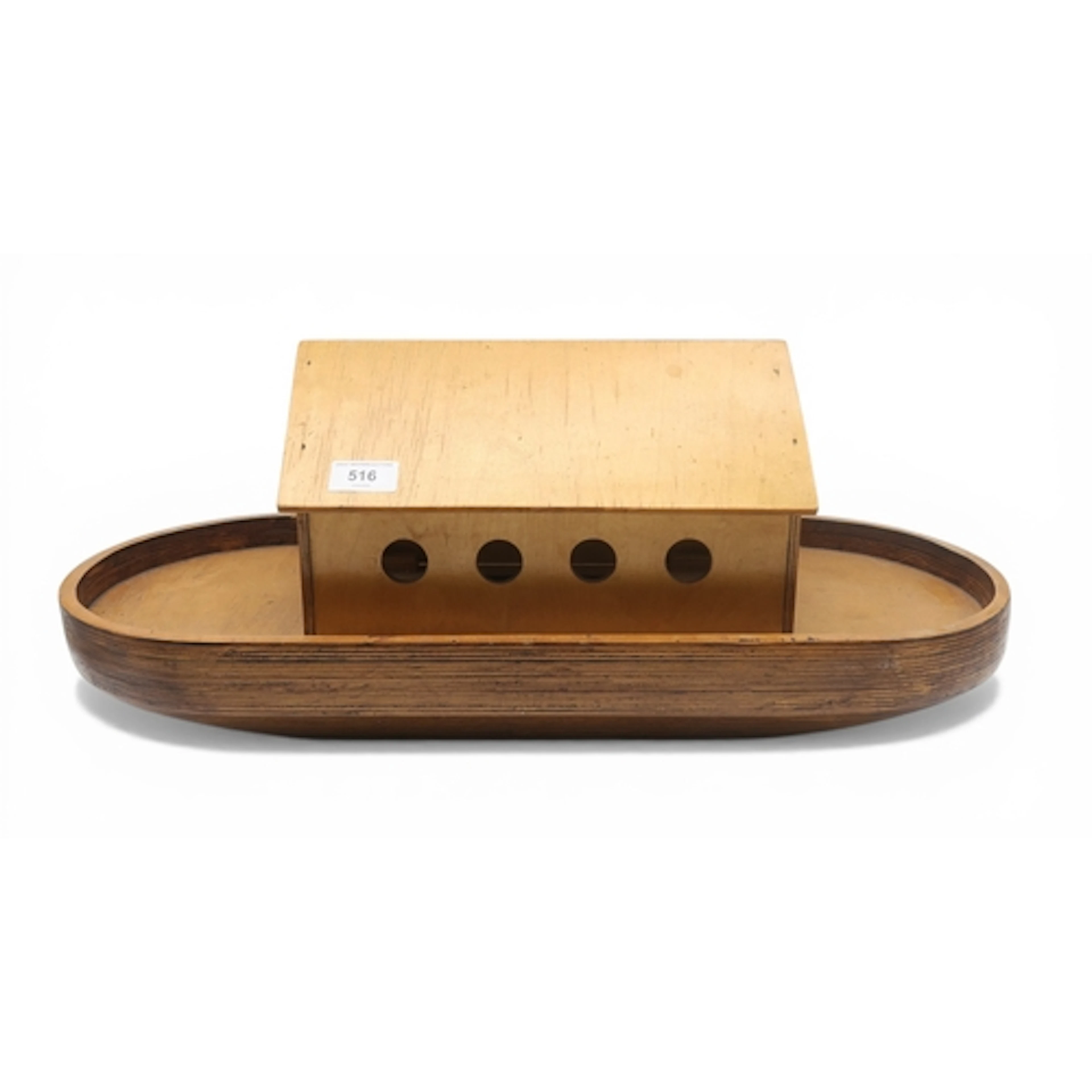 A large Noah's Ark, of plywood construction, with assorted l...