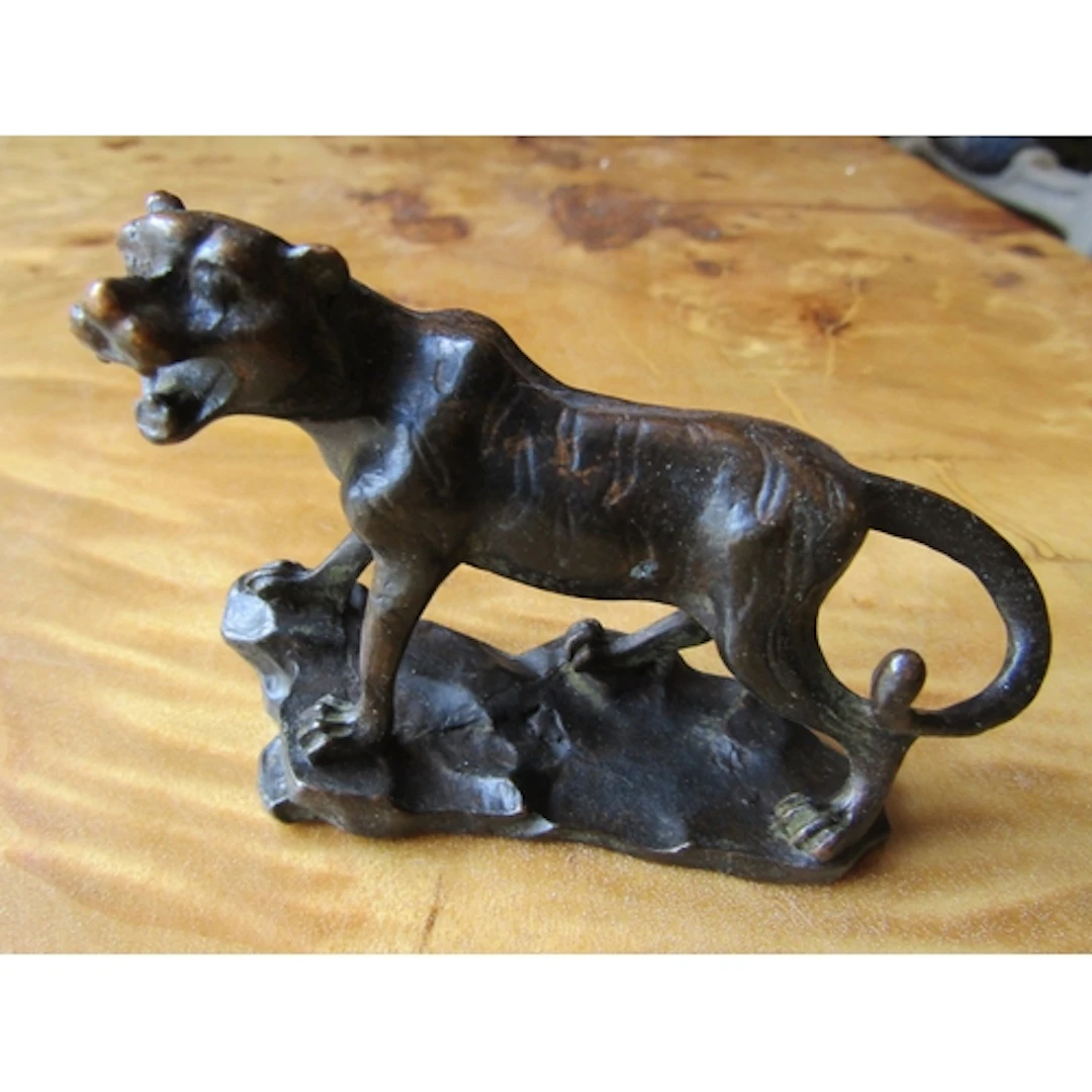 Eastern Bronze Figure of Lyon Signed with Characters to Base...