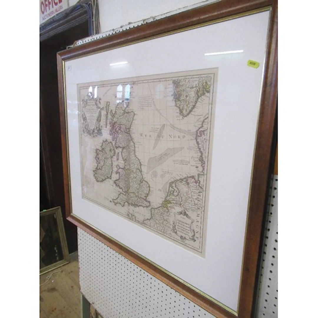An antique map of "Les Isles Britanniques" J.B. Liebaux 170...