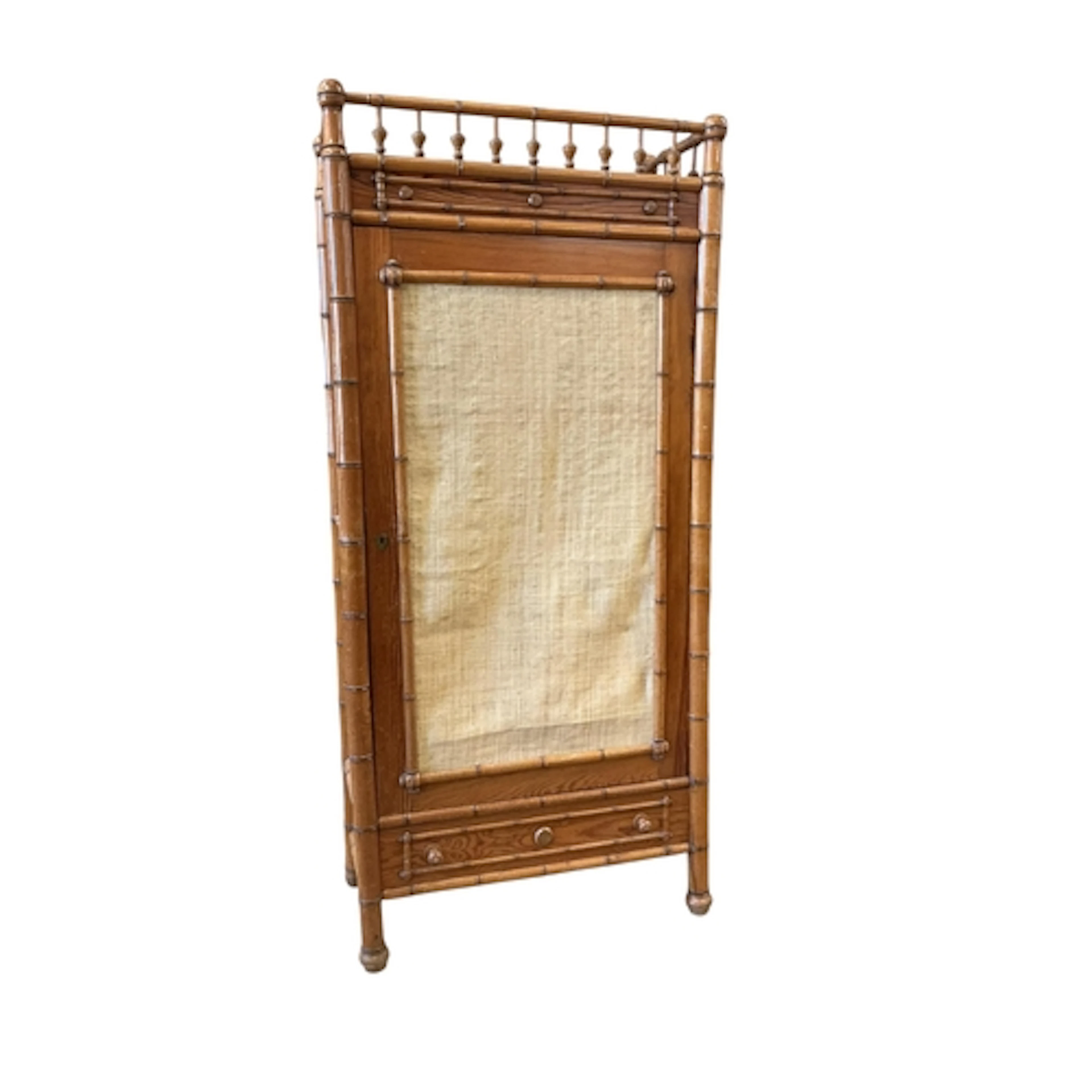 A faux bamboo and pine wardrobe, width 97cm, depth 48cm, hei...