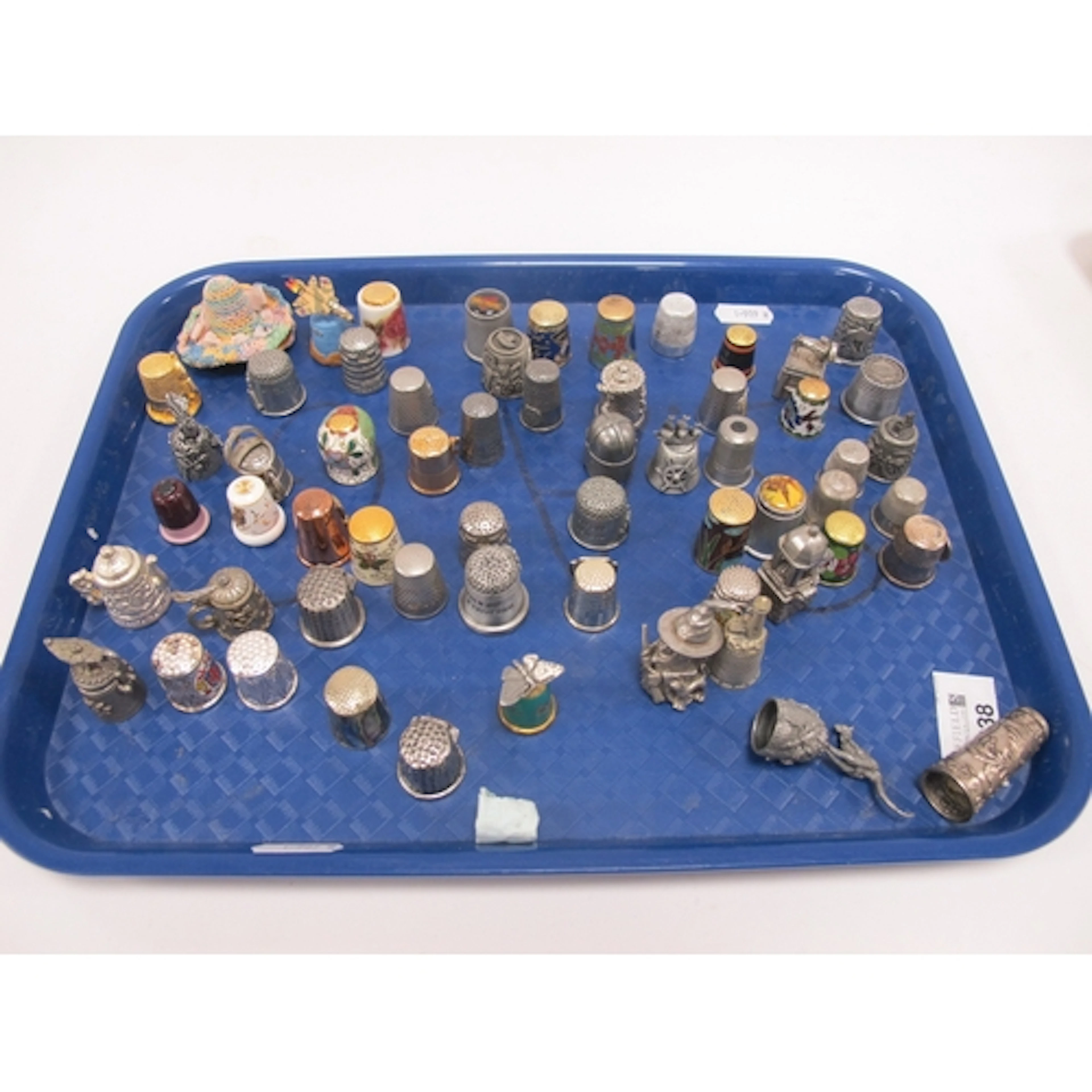 Sixty Mixed Metal Novelty and Commemorative Thimbles, includ...