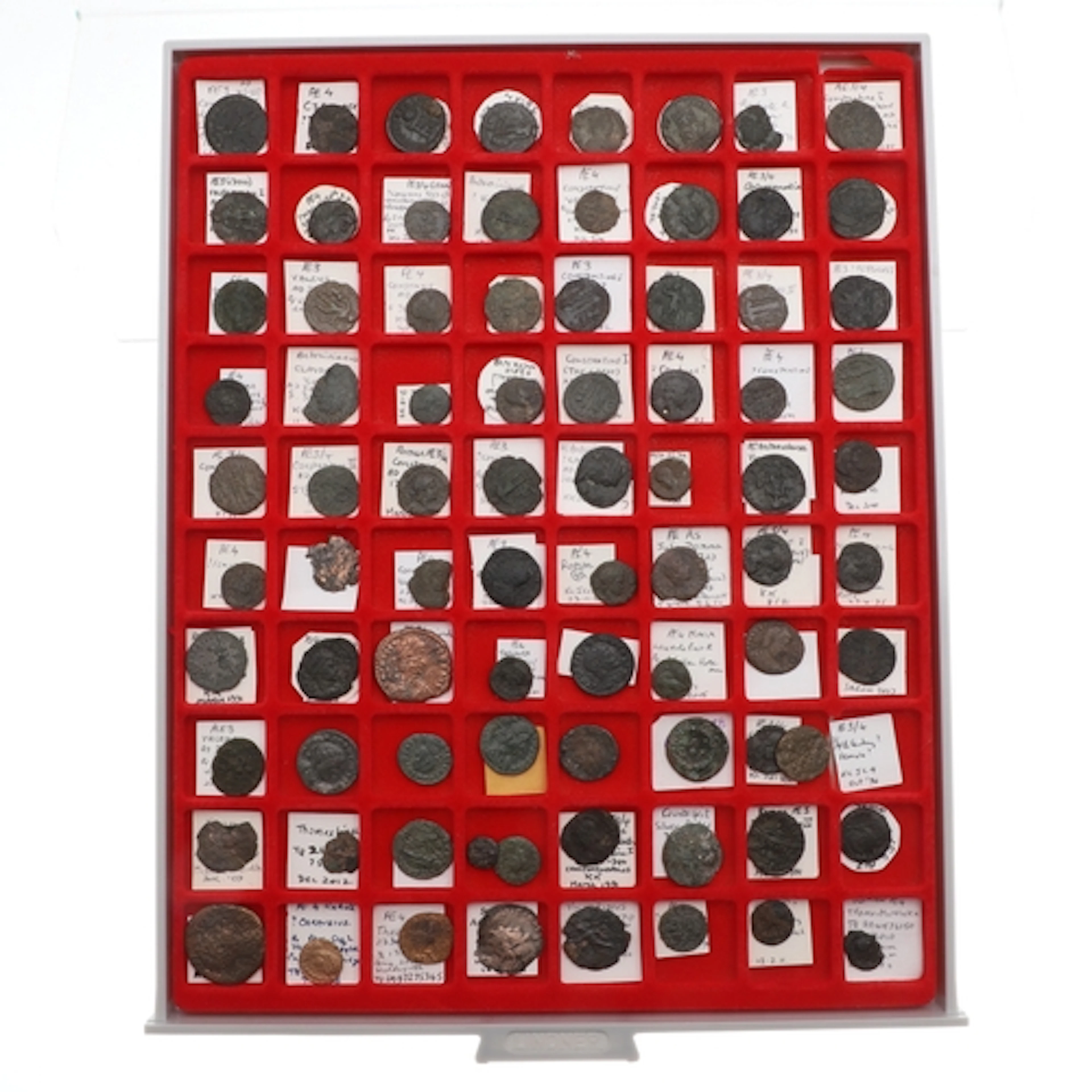 A COLLECTION OF 80 ROMAN COINS TO INCLUDE THAMES FINDS. A mi...