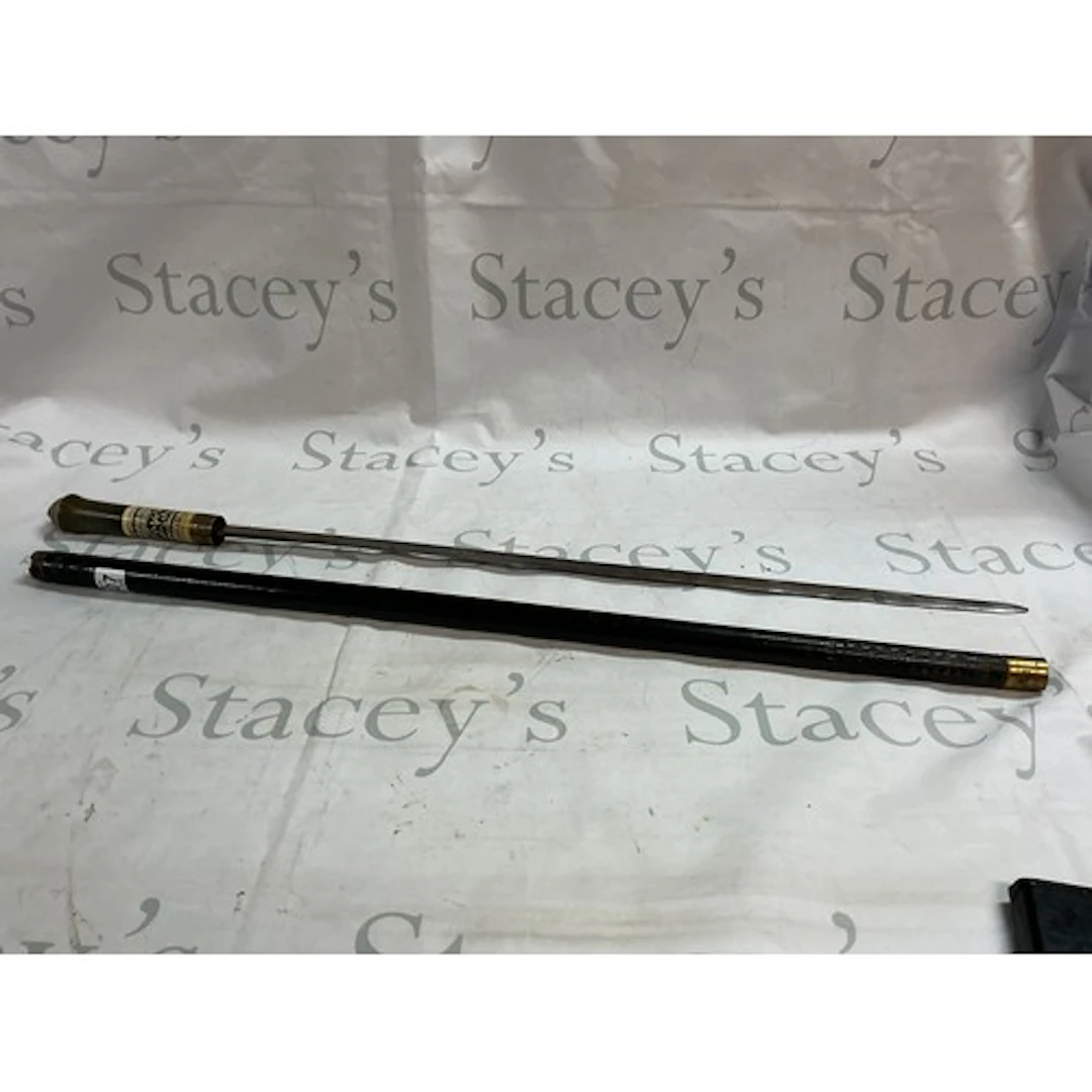 A Victorian Horn handled Indian Sword Stick ebony.