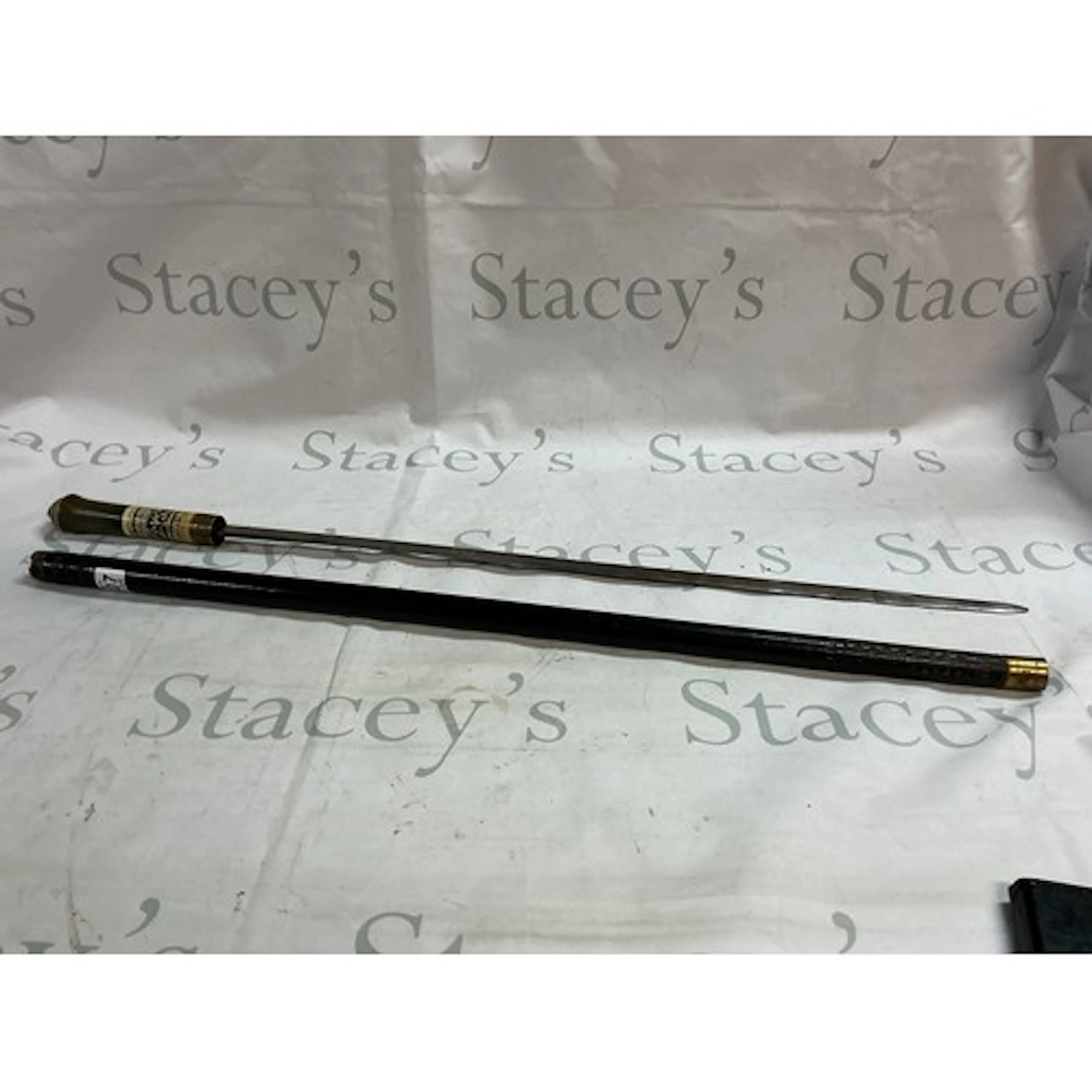A Victorian Horn handled Indian Sword Stick ebony.