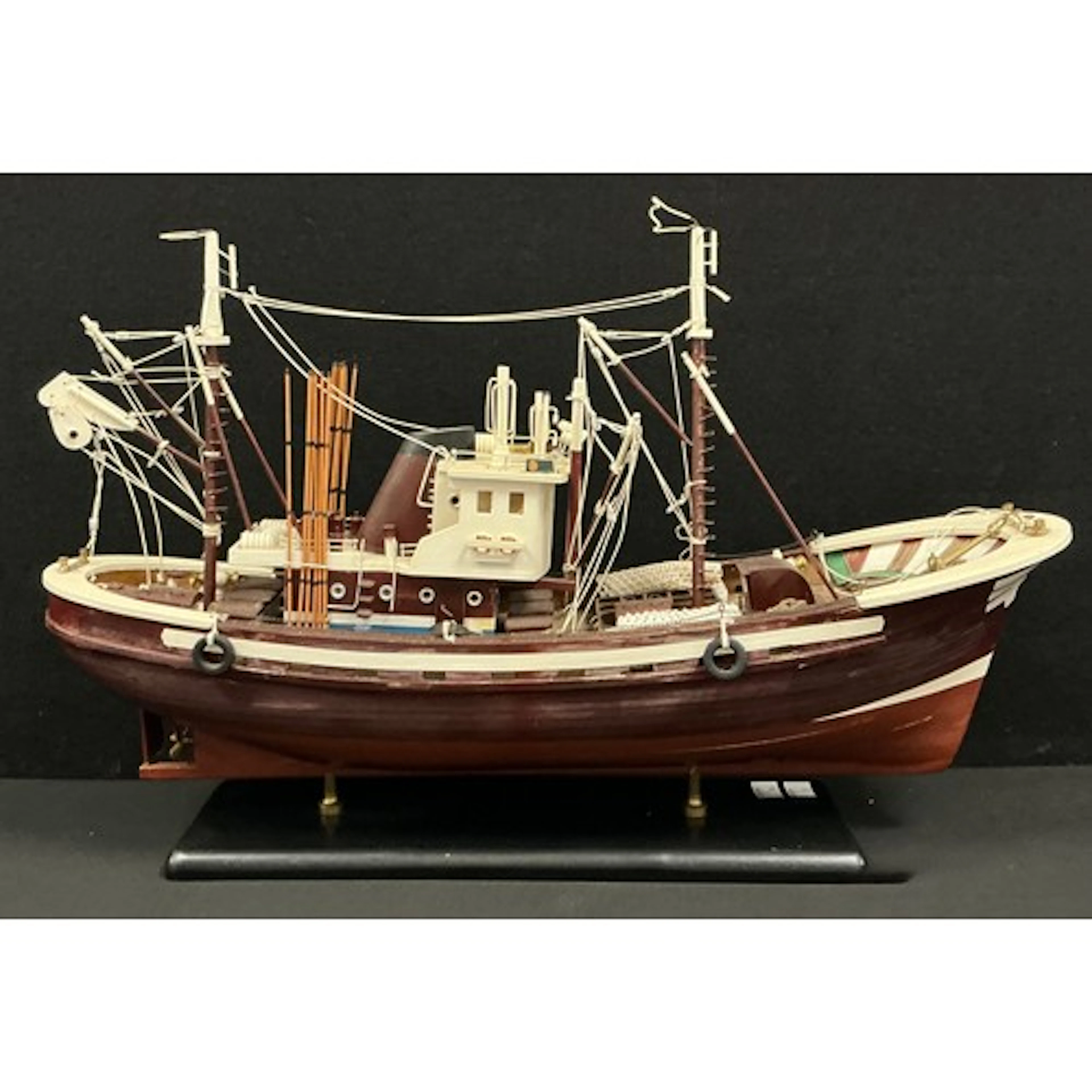A scratch built wooden model ship based off a Spanish Cantab...