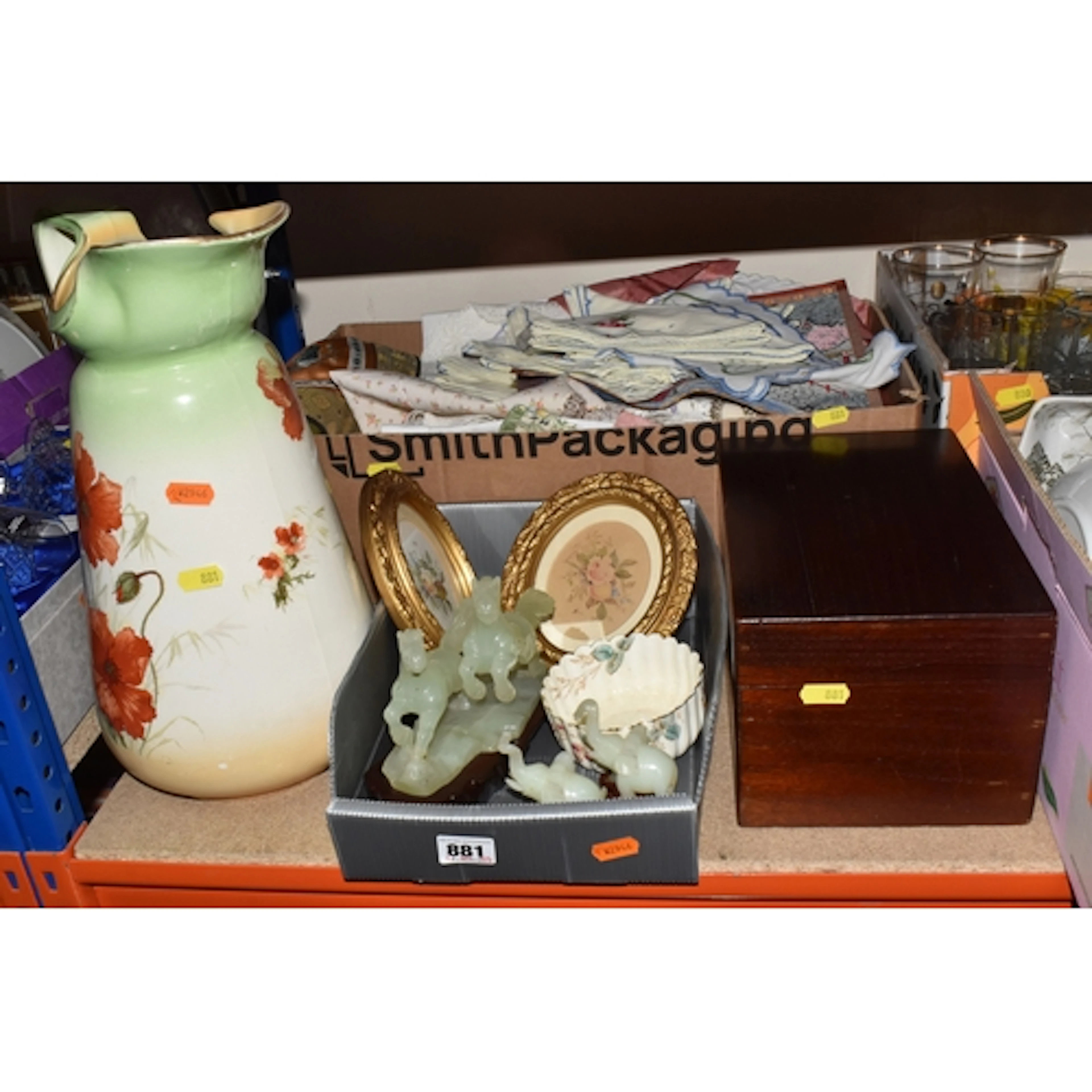 ONE BOX AND LOOSE MISCELLANEOUS ITEMS to include two oval sh...