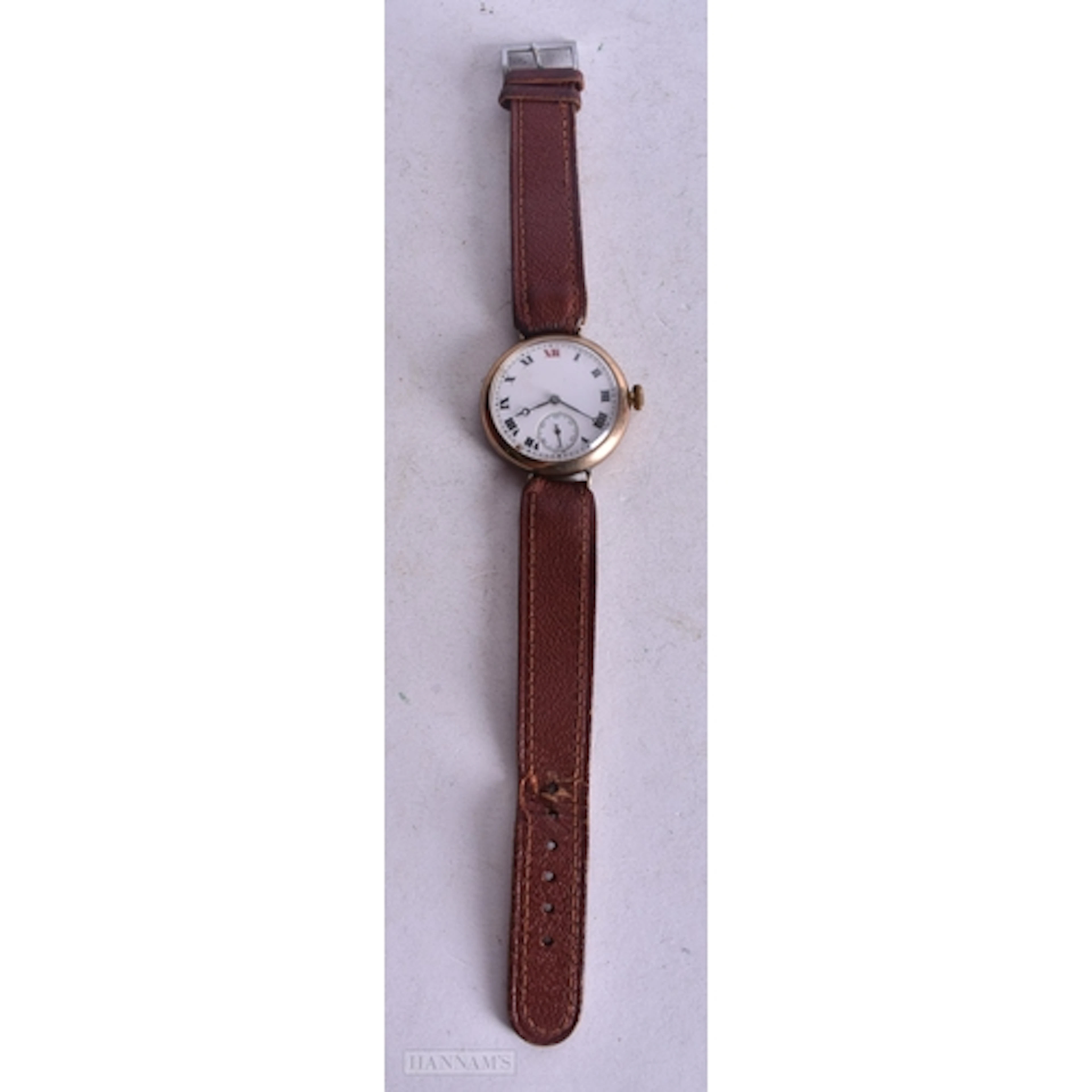 A 9 Carat Gold Cased Longines Trench Watch. Spares / Repair...