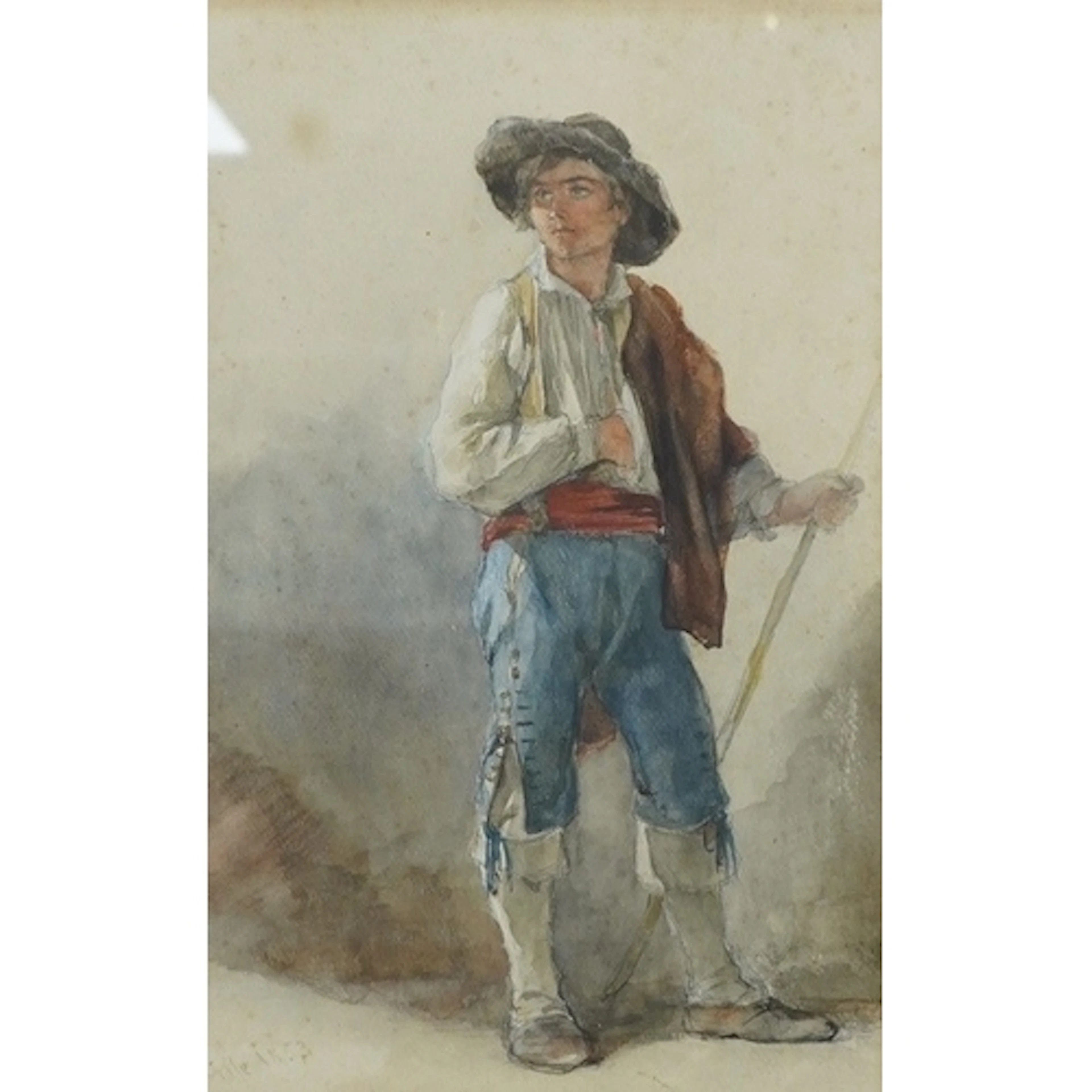 French school, mid 19th century, portrait of a Spanish herde...