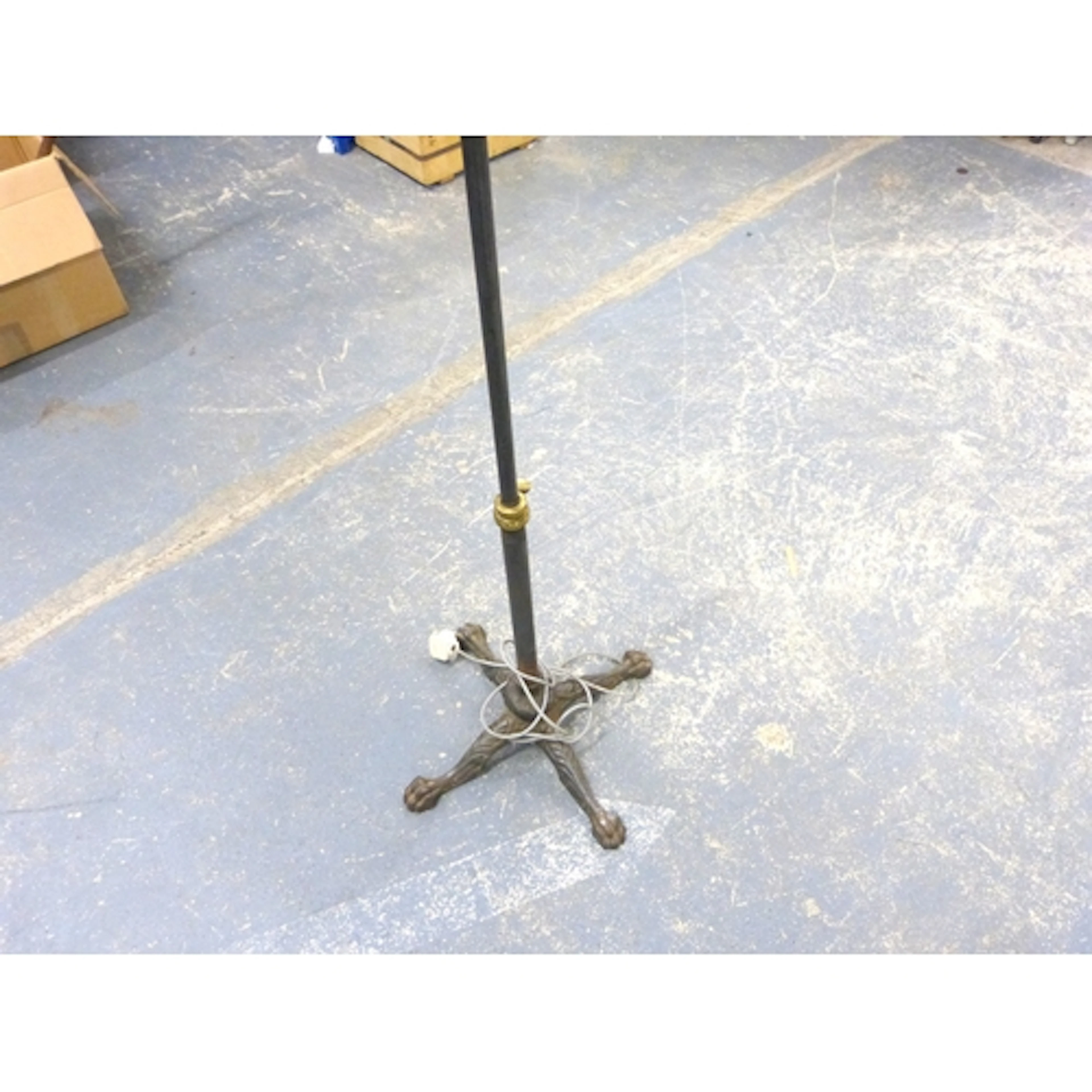Vintage cast iron standard lamp base.