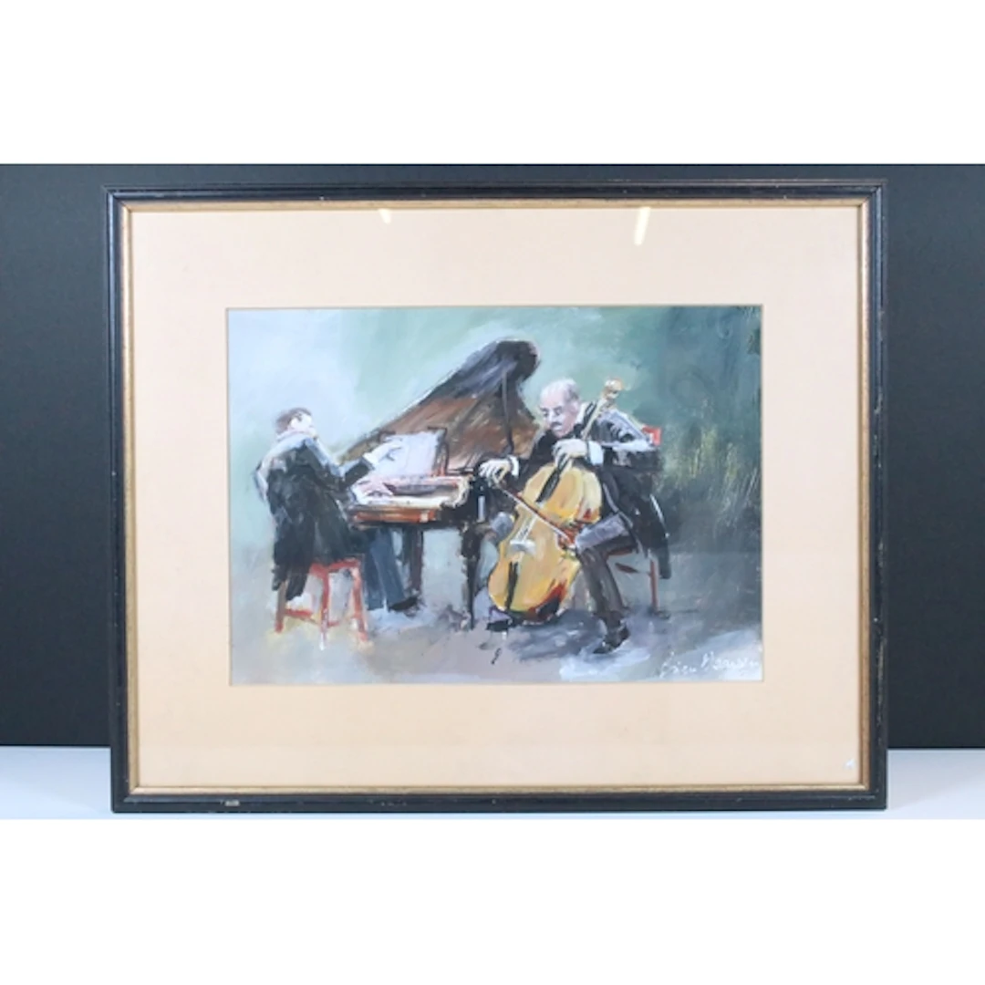 Brian Weaver (British, contemporary), study of a pianist and...