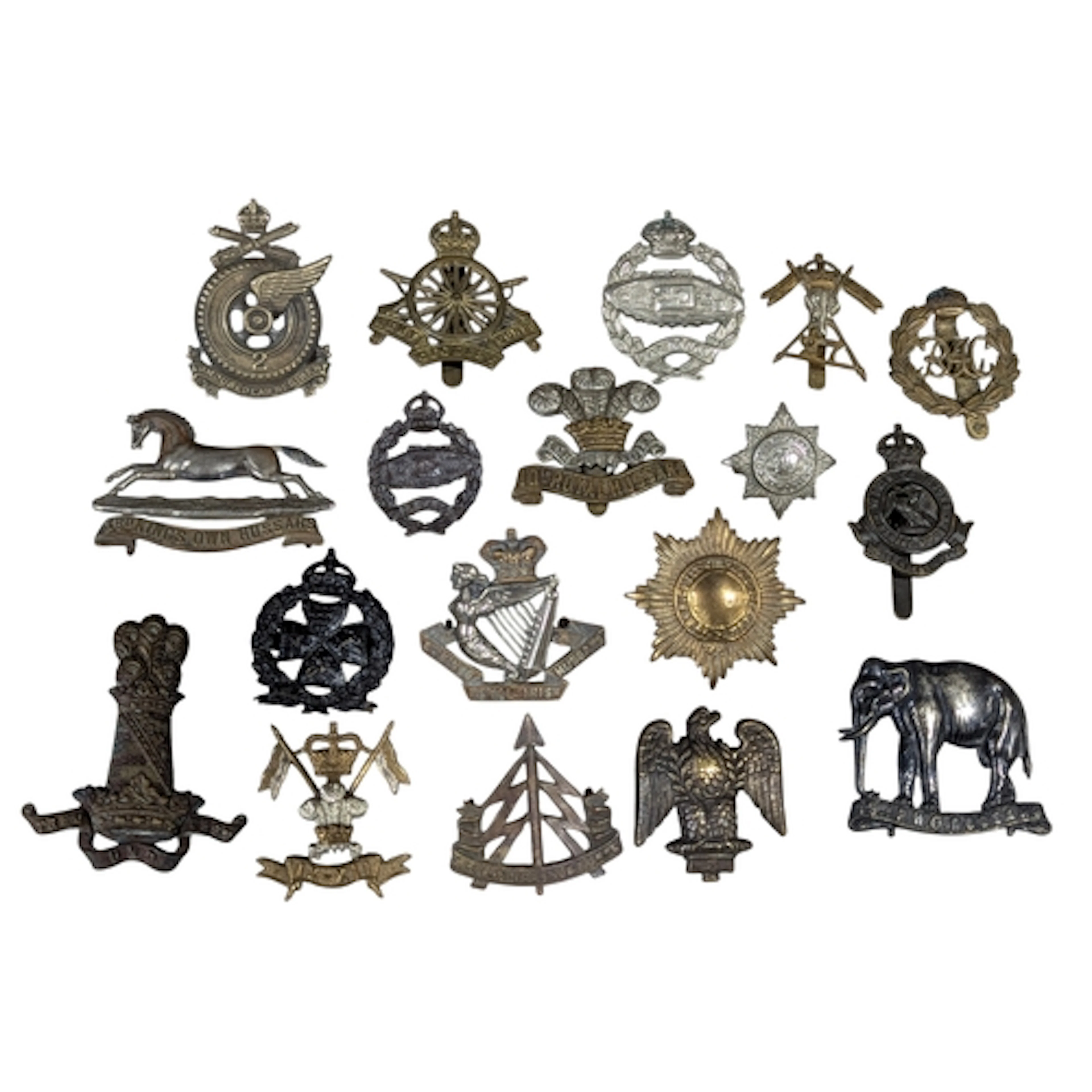 Quantity of Victorian, WW1 & later British Army cap badges/c...